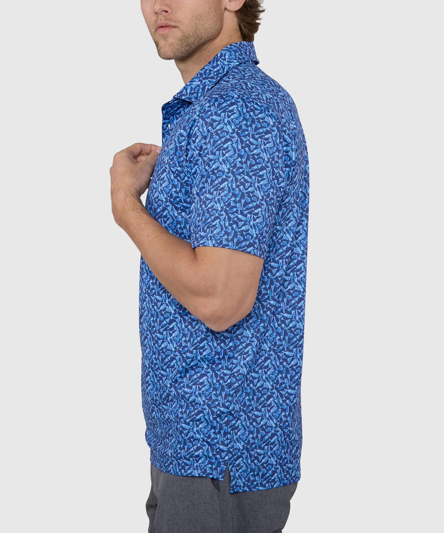 Westport Lifestyle Short Sleeve Cocktail Print Performance Polo - Image 4