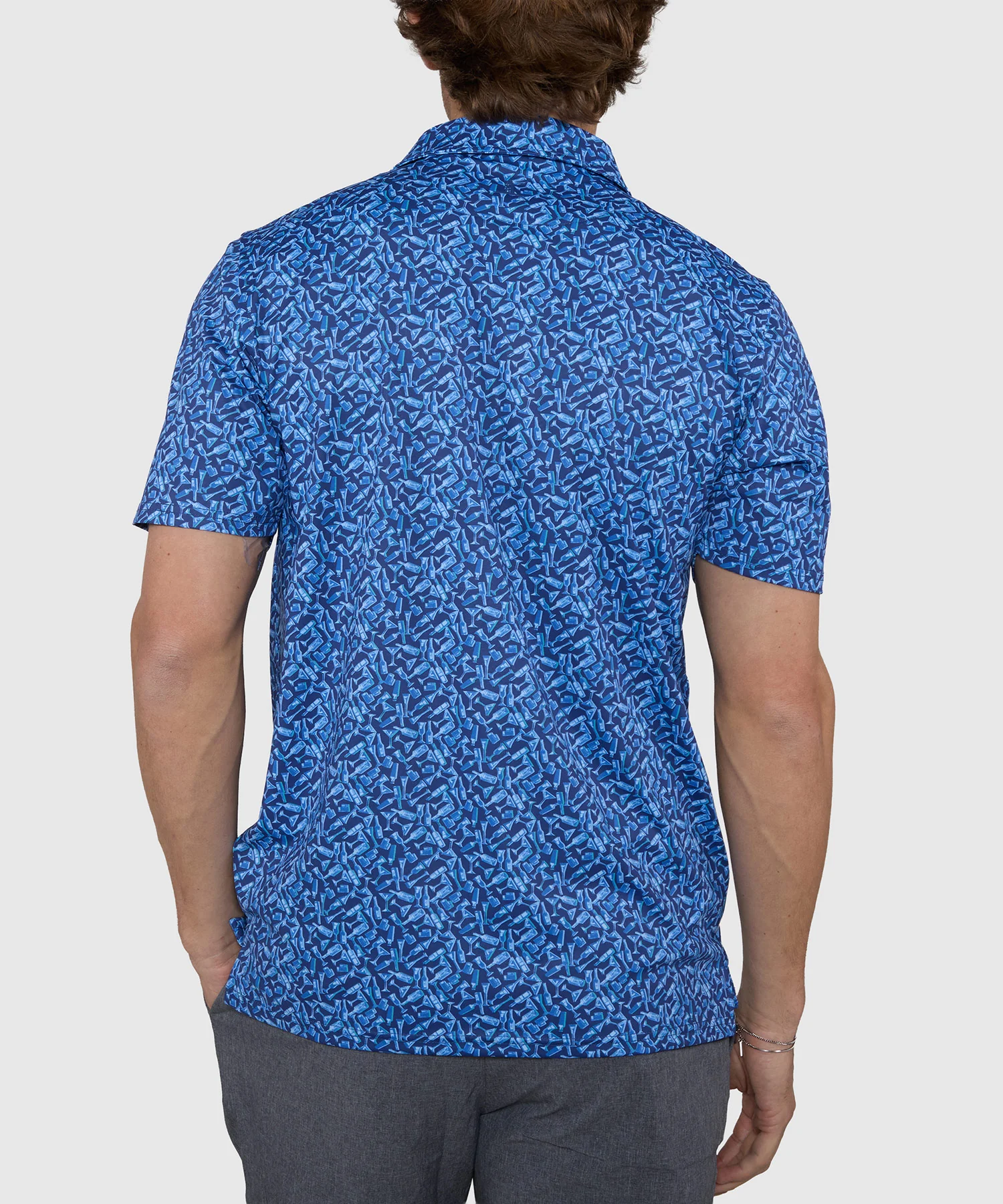 Westport Lifestyle Short Sleeve Cocktail Print Performance Polo - Image 5