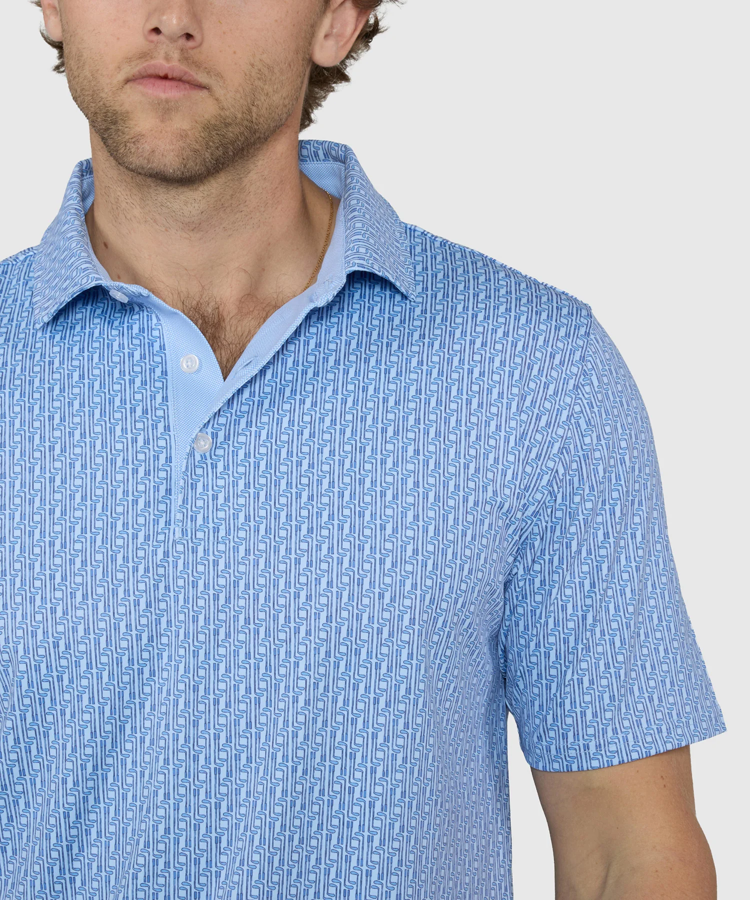 Westport Lifestyle Short Sleeve Club Print Performance Polo - Image 3