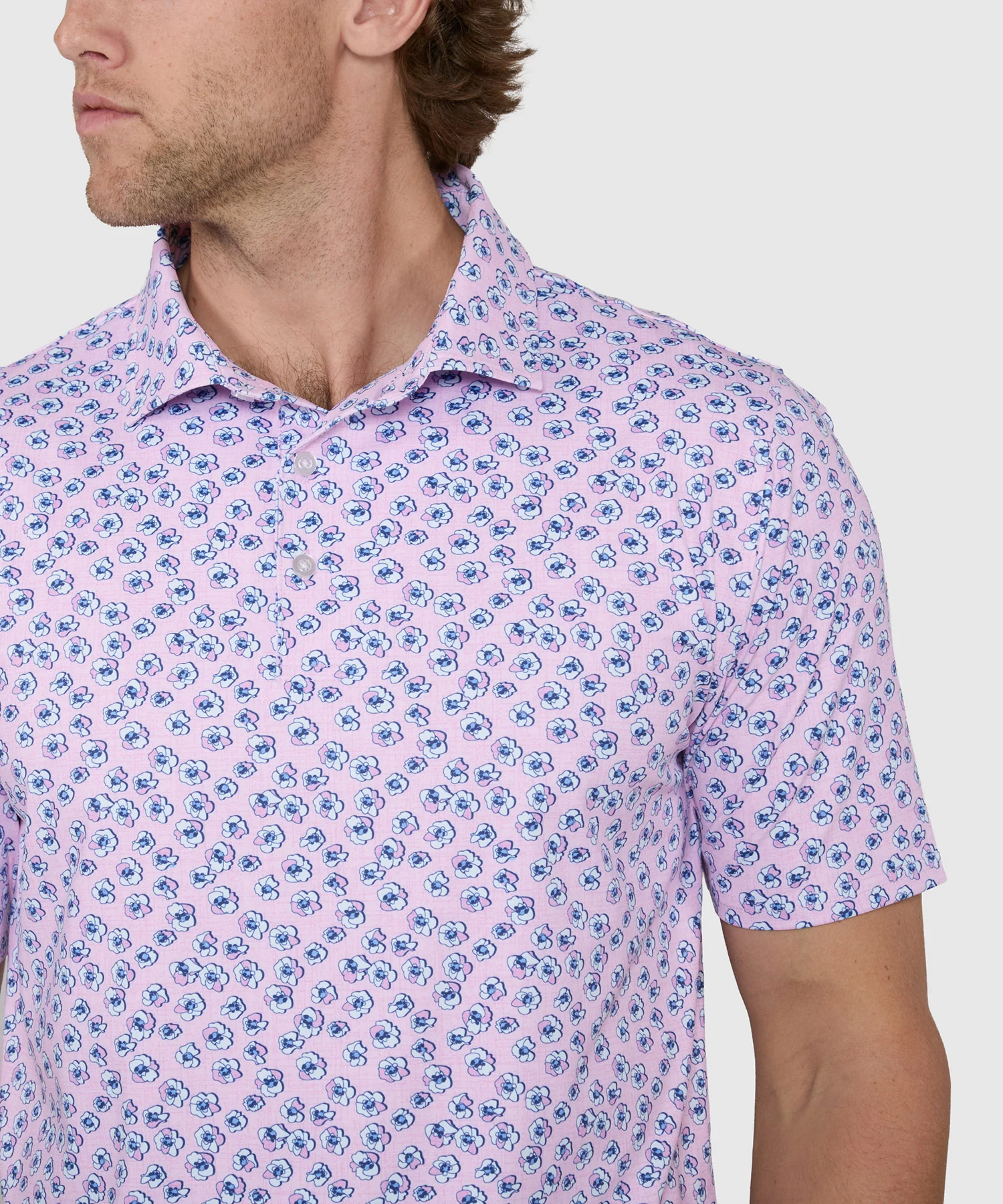 Westport Lifestyle Short Sleeve Blossom Print Performance Polo - Image 3