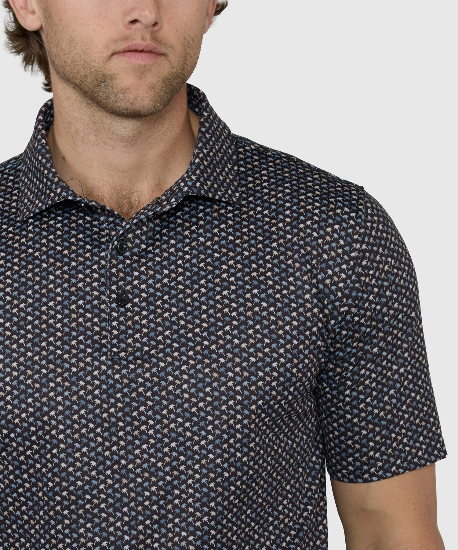 Westport Lifestyle Short Sleeve Palm Print Performance Polo - Image 3