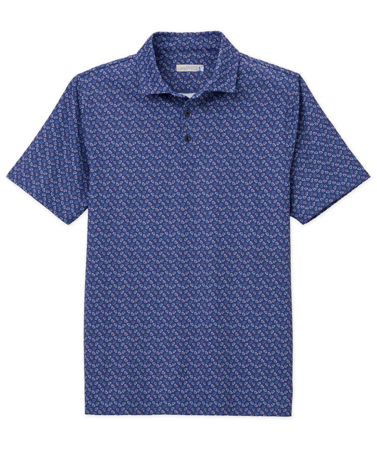 Westport Lifestyle Short Sleeve Geo Print Performance Polo