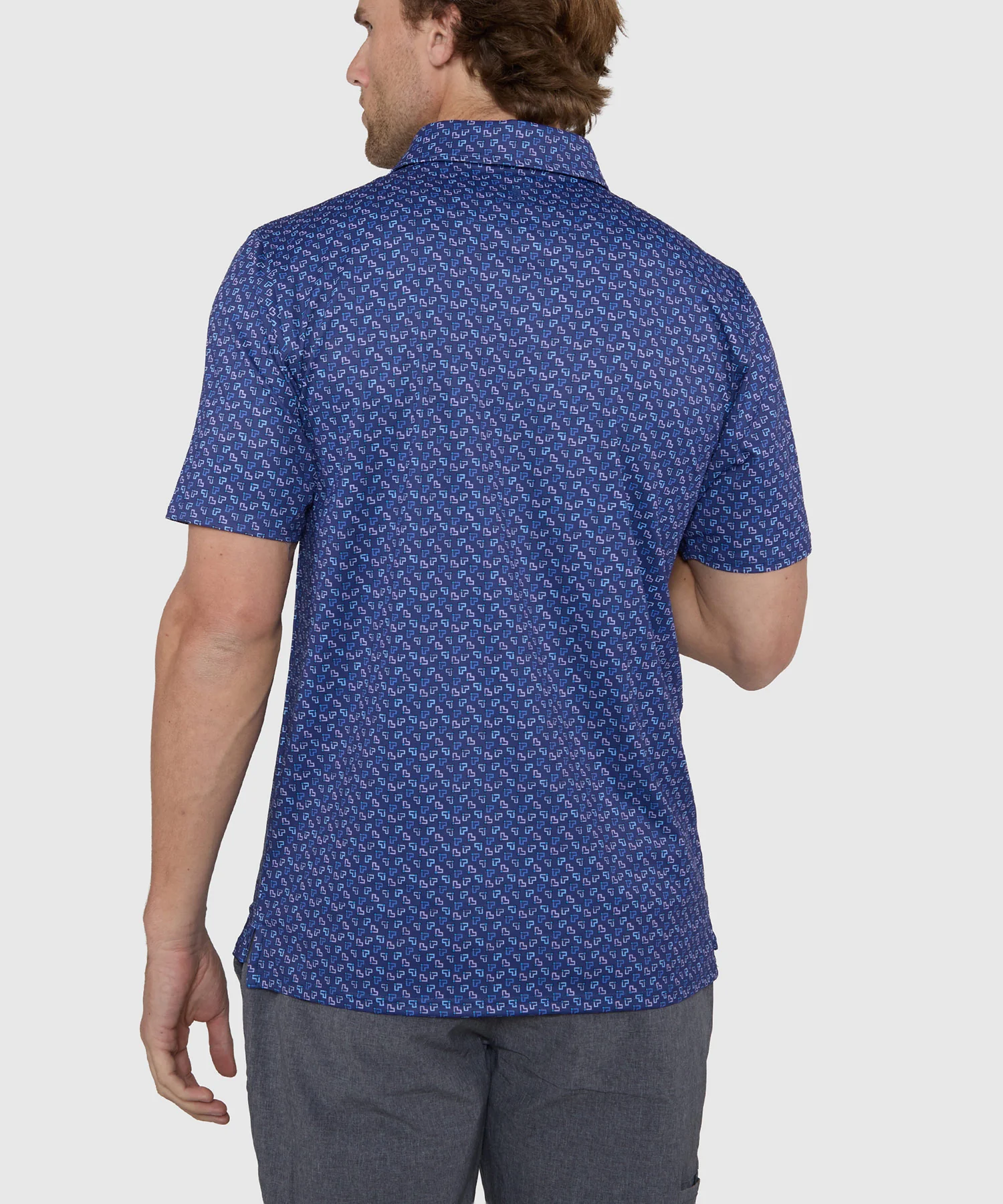 Westport Lifestyle Short Sleeve Geo Print Performance Polo - Image 5