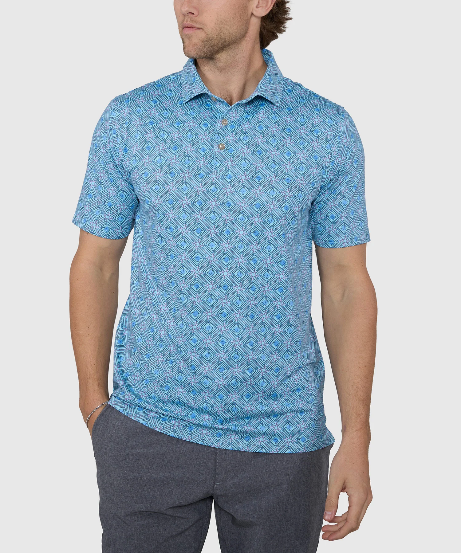 Westport Lifestyle Short Sleeve Golf Print Performance Polo - Image 2