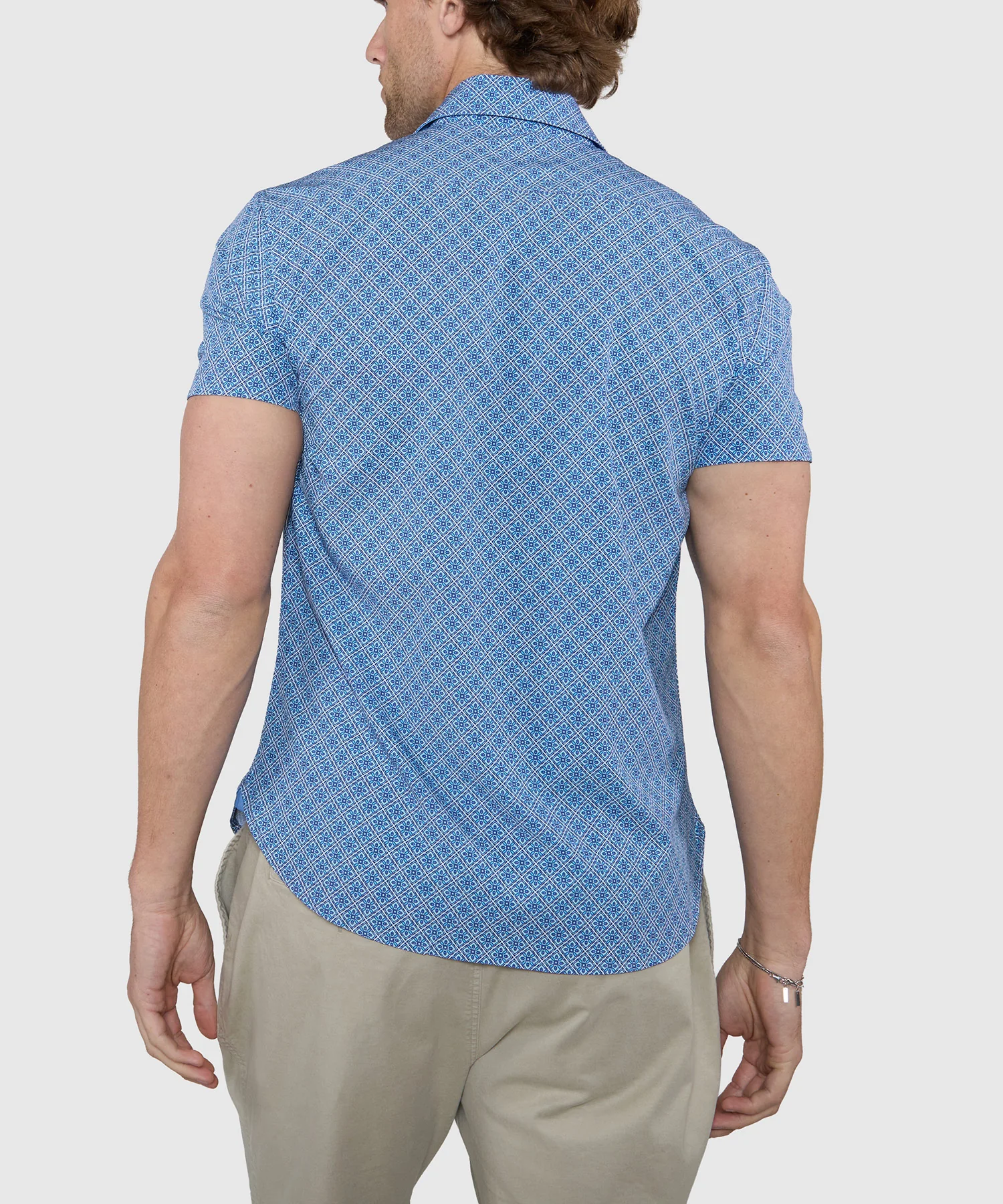 Westport Lifestyle Tile Print Performance Stretch Sport Shirt - Image 5