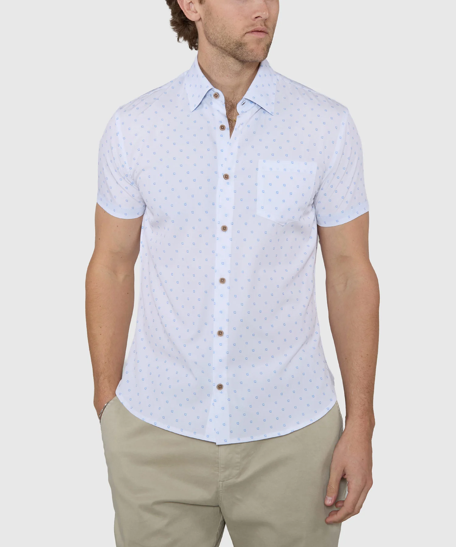 Westport Lifestyle Dice Print Performance Stretch Sport Shirt - Image 2