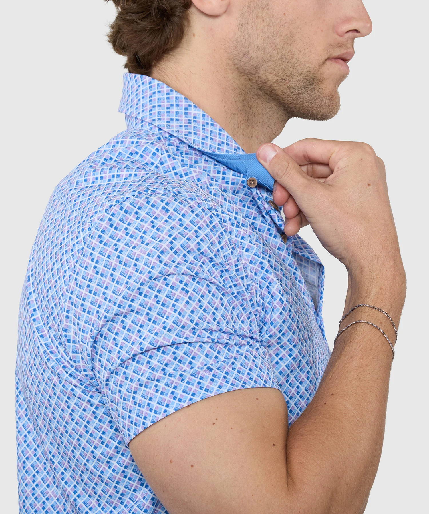 Westport Lifestyle Cube Print Performance Stretch Sport Shirt - Image 4