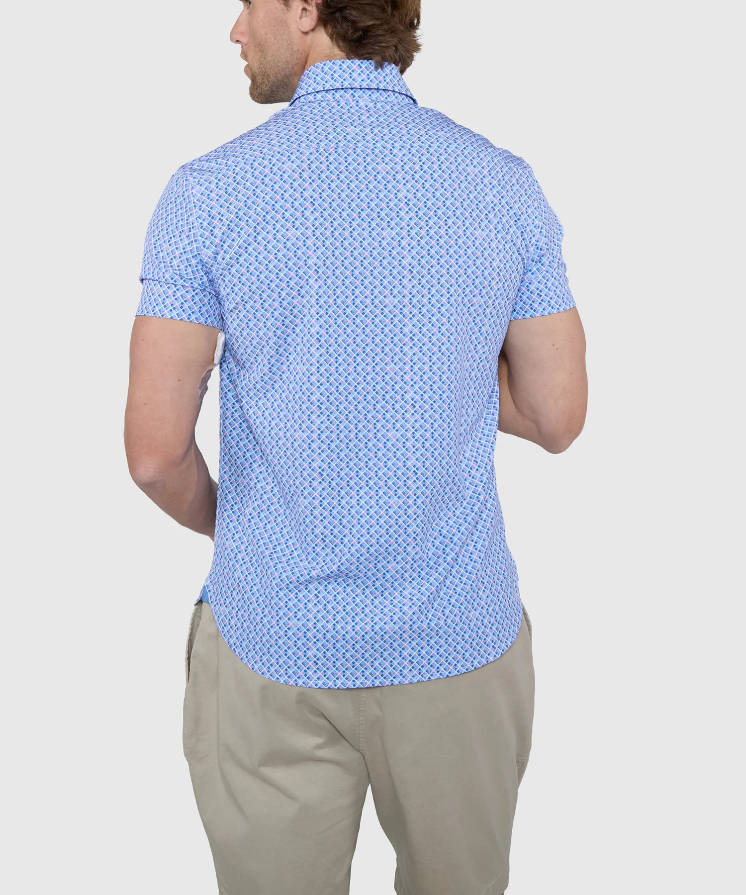 Westport Lifestyle Cube Print Performance Stretch Sport Shirt - Image 5
