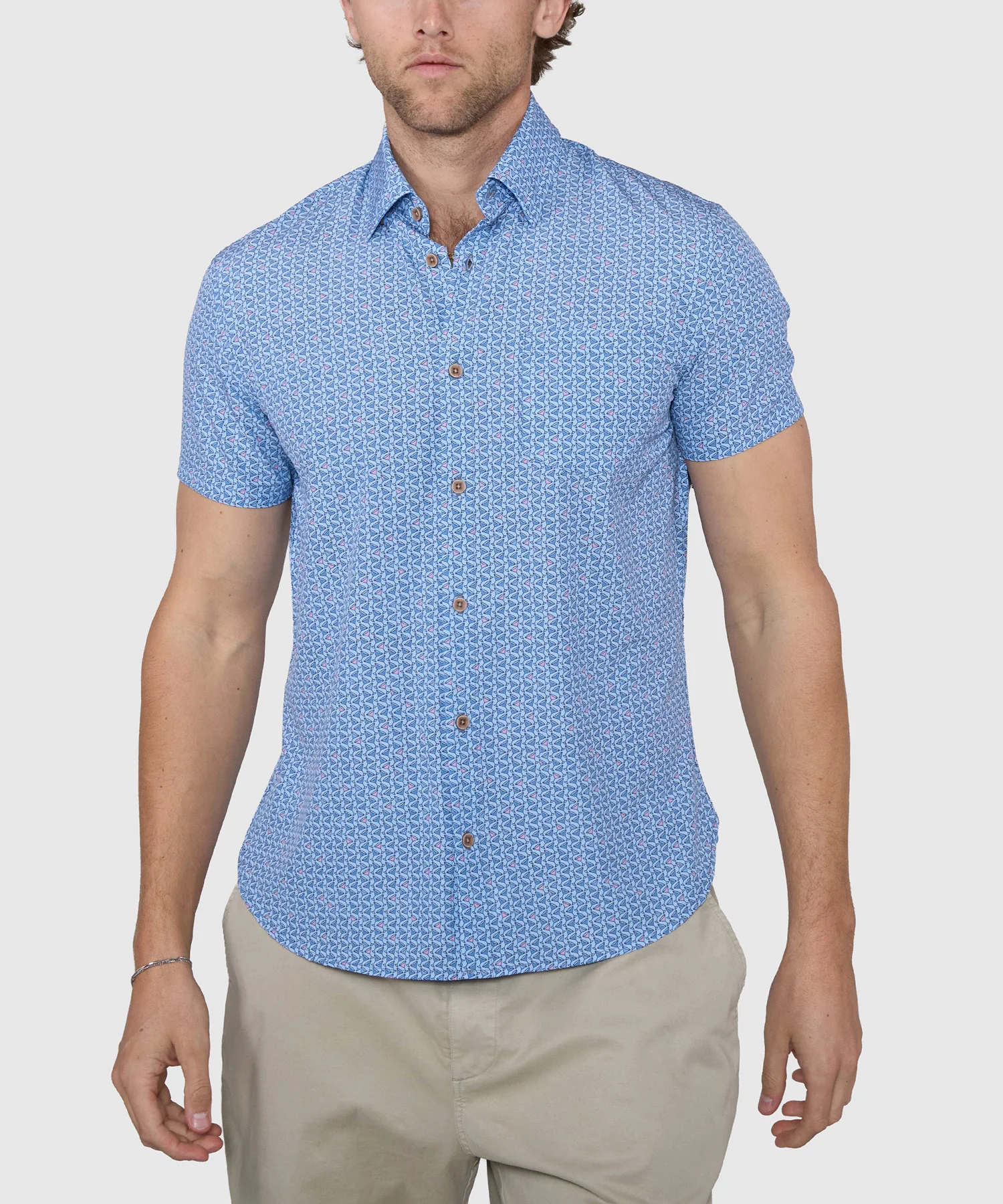 Westport Lifestyle Martini Print Performance Stretch Sport Shirt - Image 2