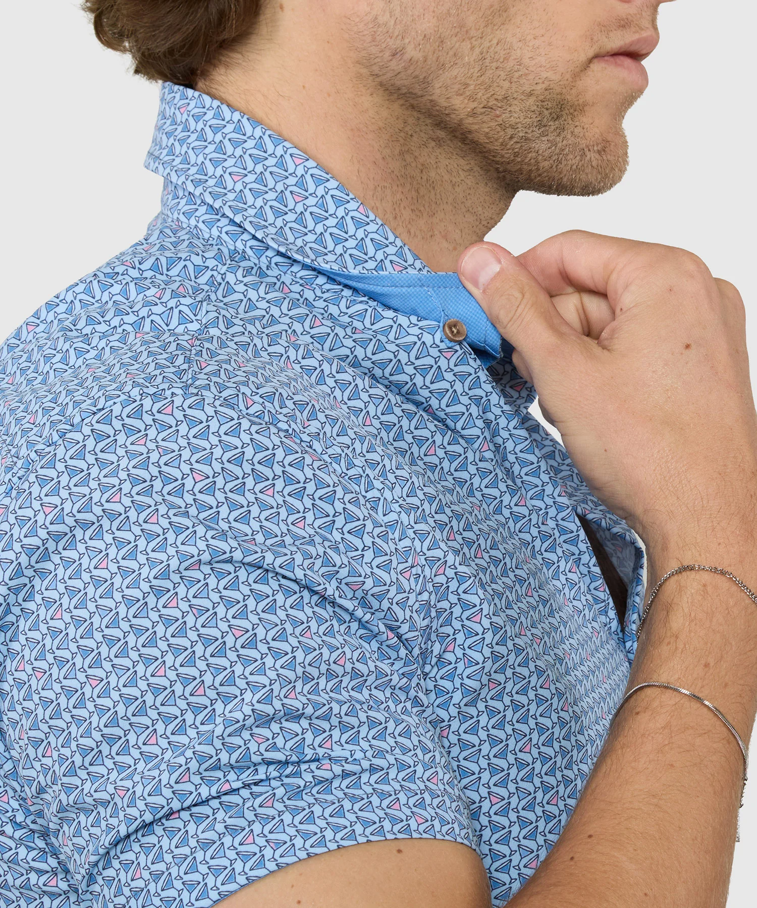 Westport Lifestyle Martini Print Performance Stretch Sport Shirt - Image 4