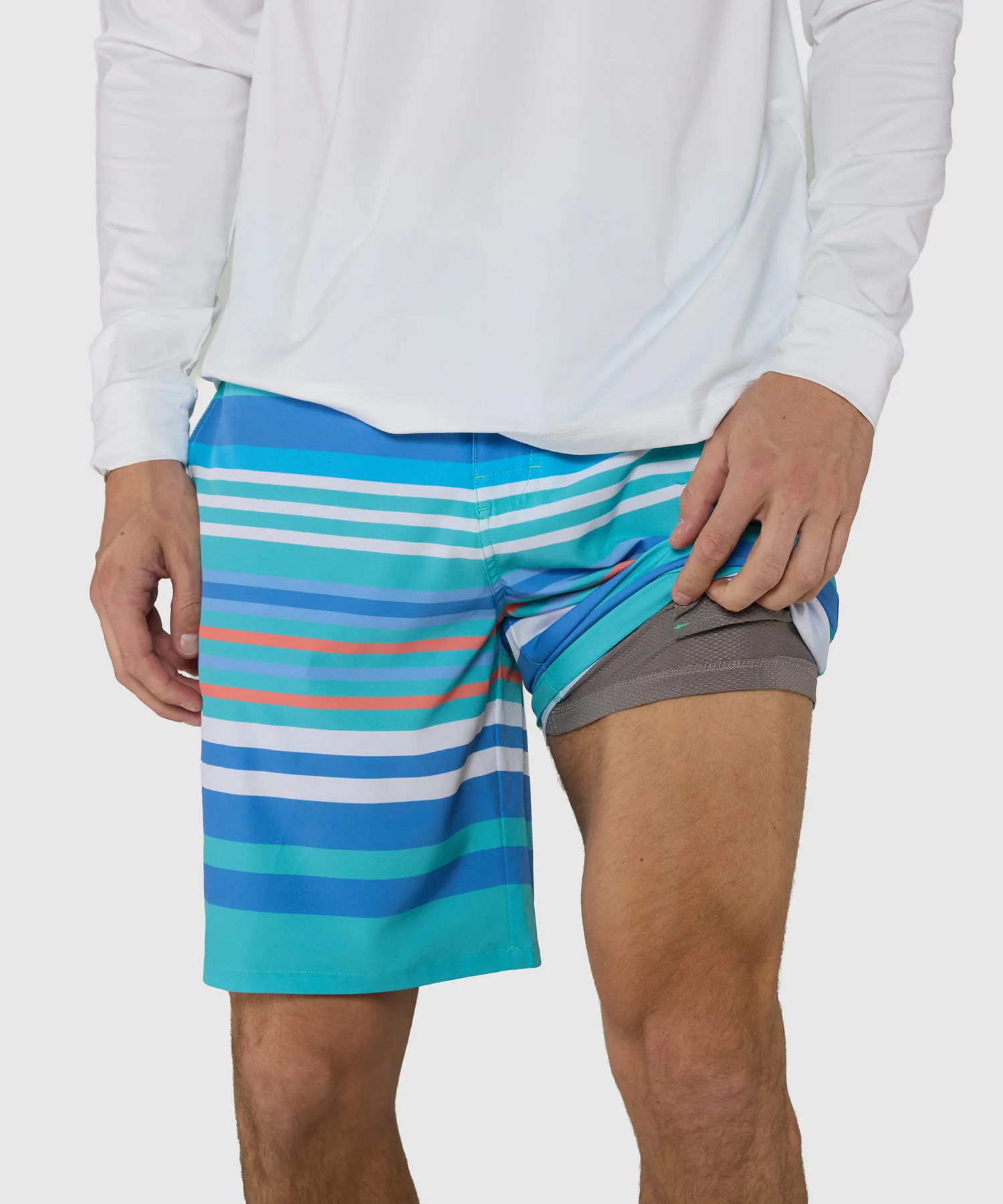 Westport Lifestyle Saybrook Half Elastic Anchor Stripe Board Shorts - Image 3