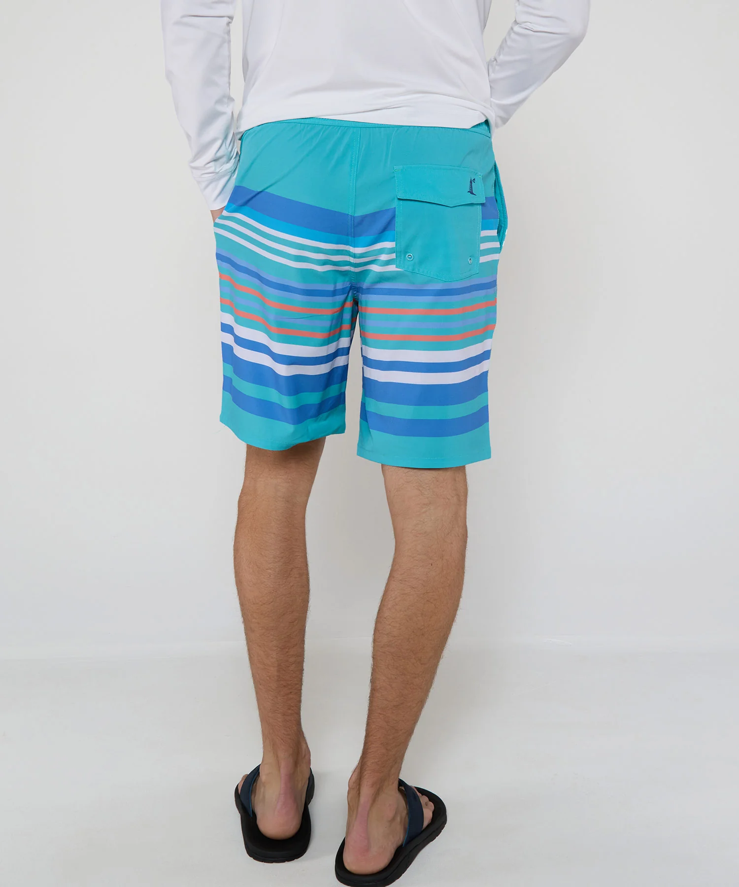 Westport Lifestyle Saybrook Half Elastic Anchor Stripe Board Shorts - Image 6