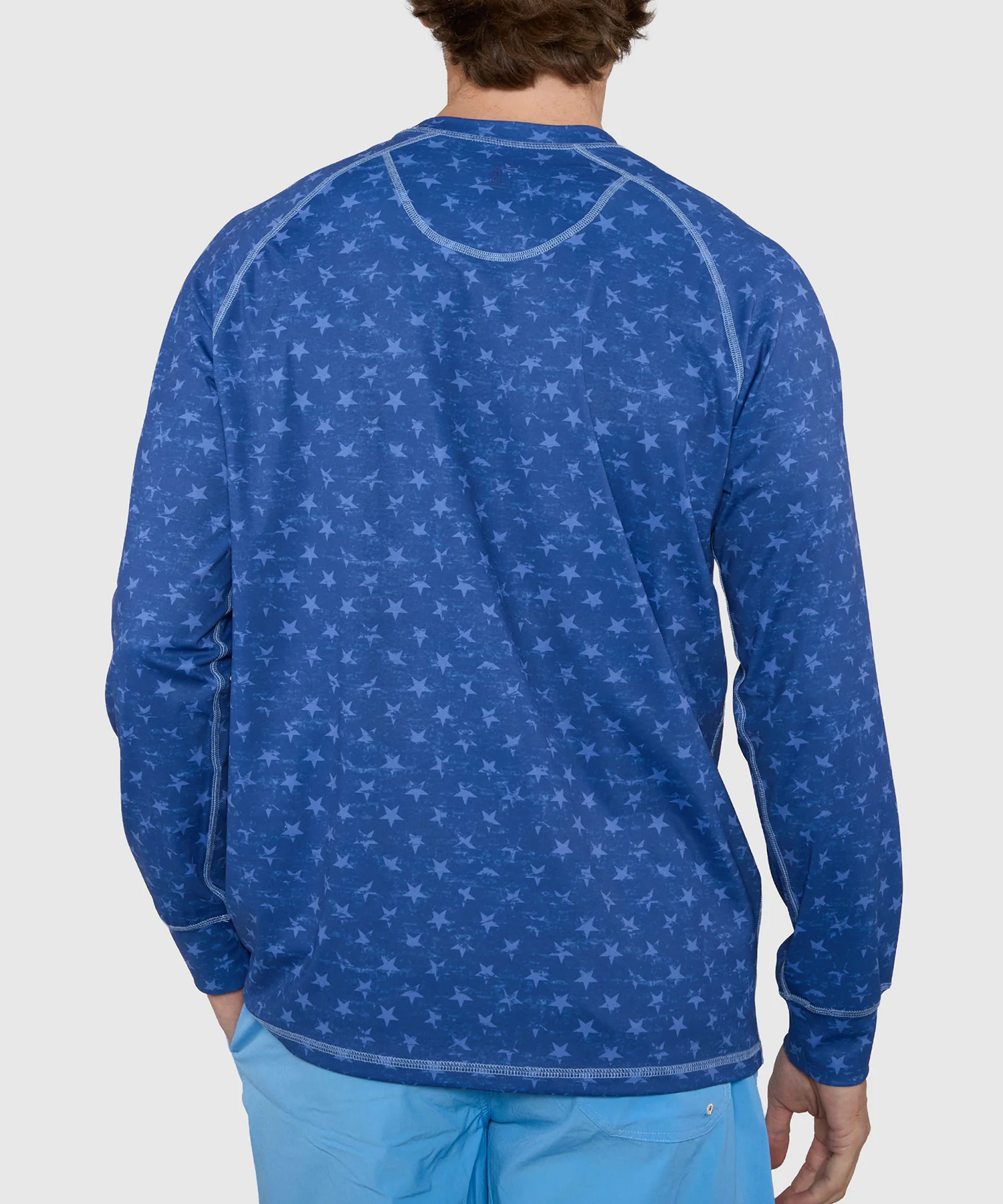 Westport Lifestyle Seaside Star Print Long Sleeve UPF 30 Rash Guard Swim Shirt - Image 4