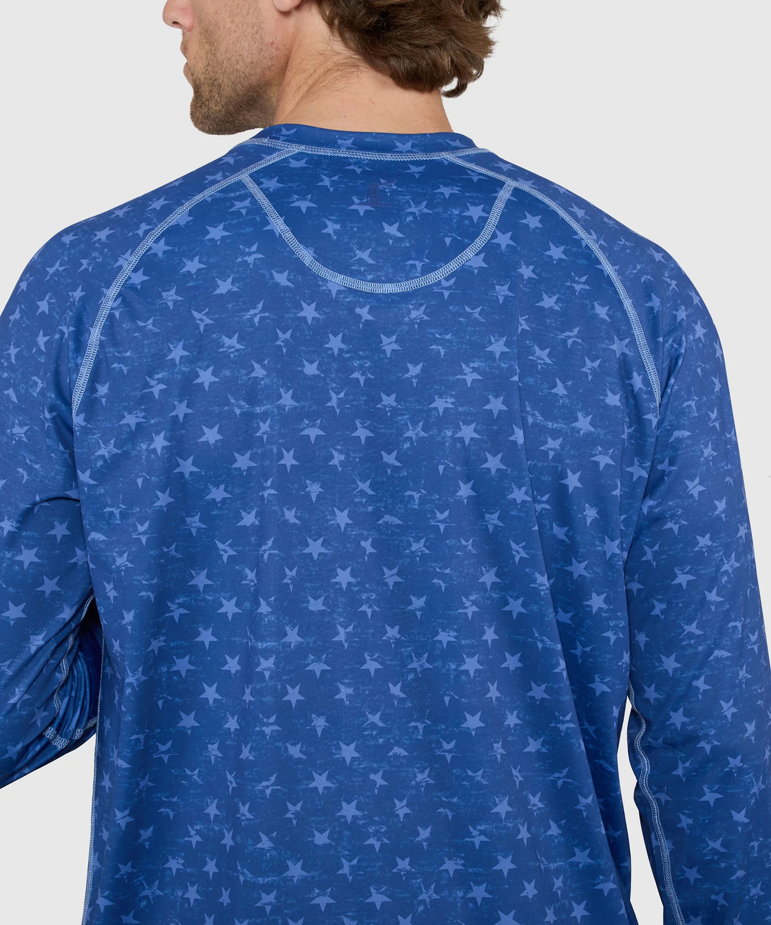 Westport Lifestyle Seaside Star Print Long Sleeve UPF 30 Rash Guard Swim Shirt - Image 5