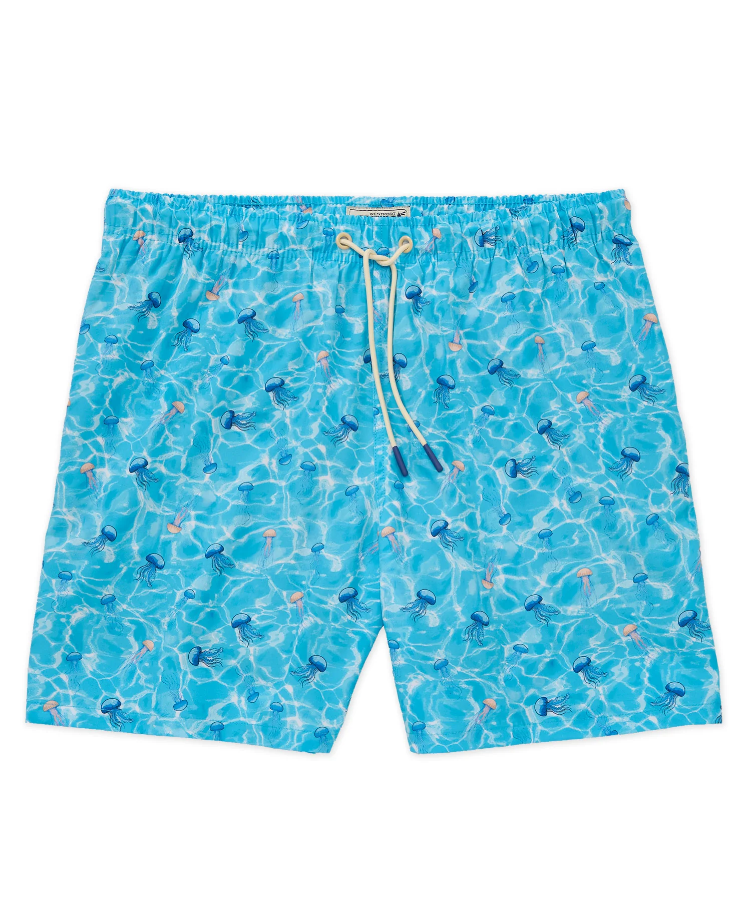 Westport Lifestyle Jellyfish Print Stretch Swim Trunks