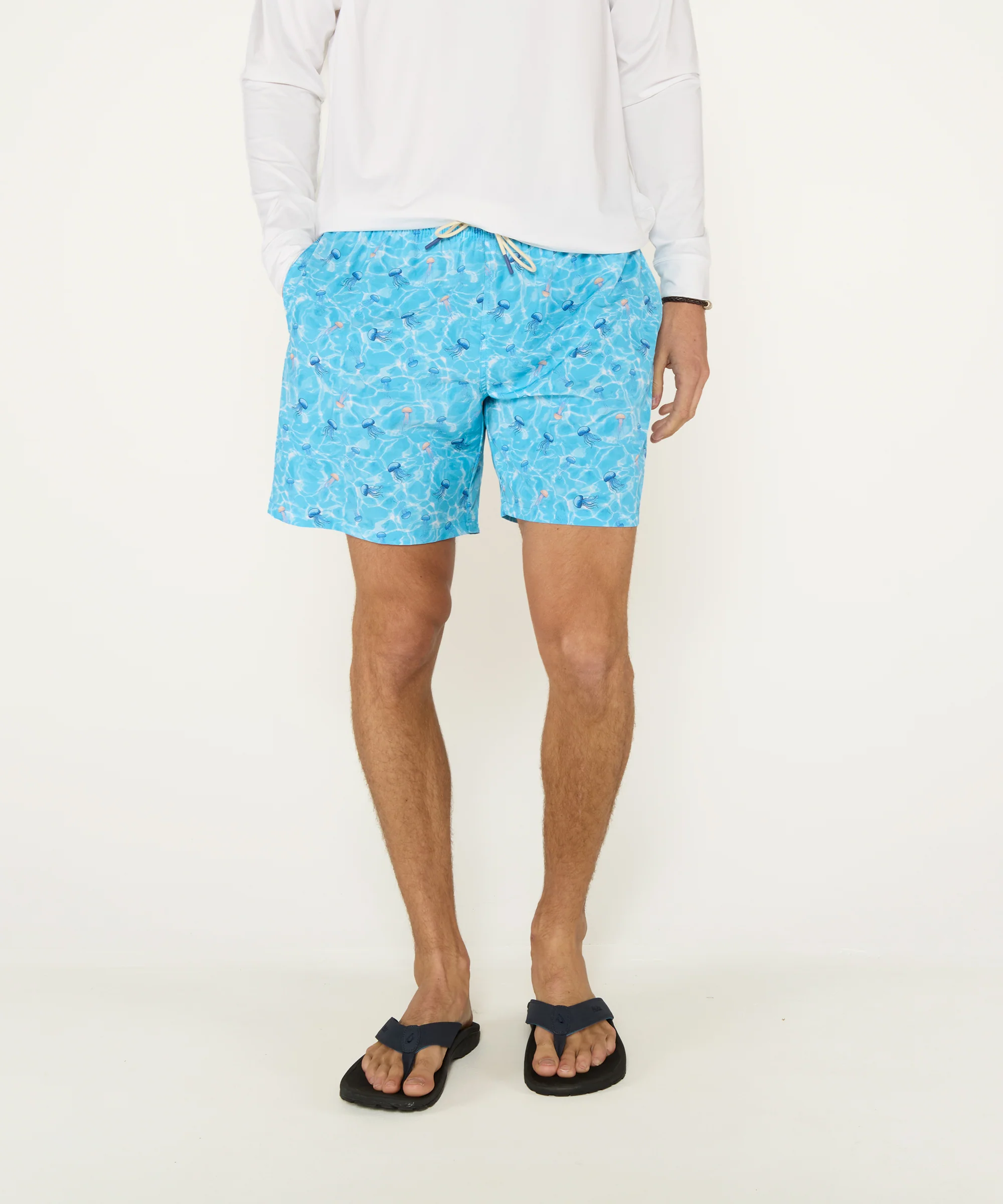Westport Lifestyle Jellyfish Print Stretch Swim Trunks - Image 2