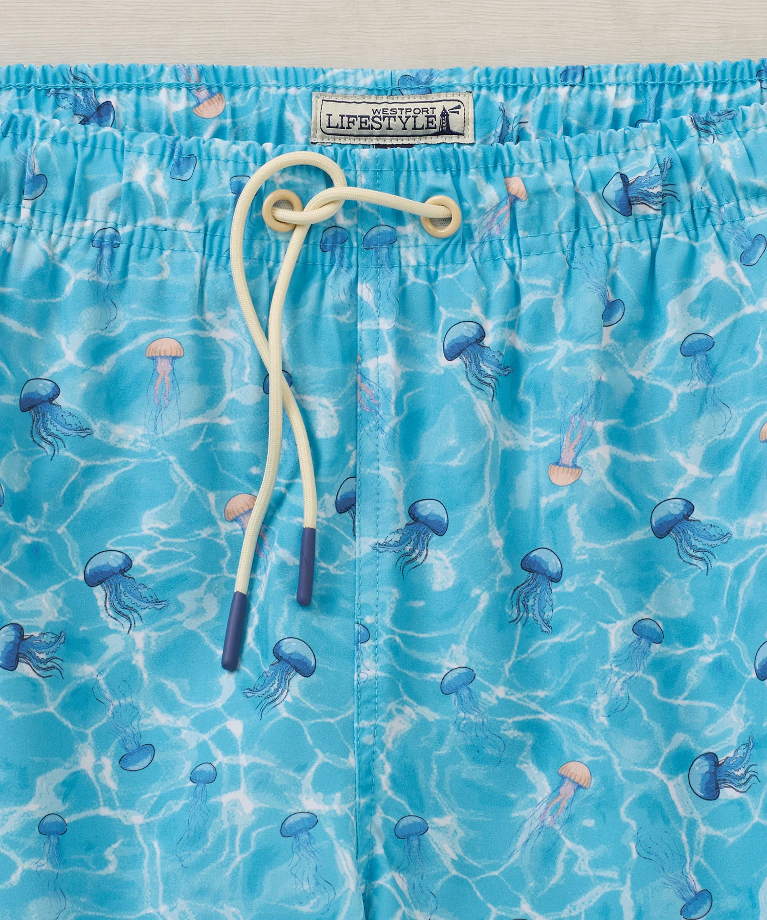 Westport Lifestyle Jellyfish Print Stretch Swim Trunks - Image 7