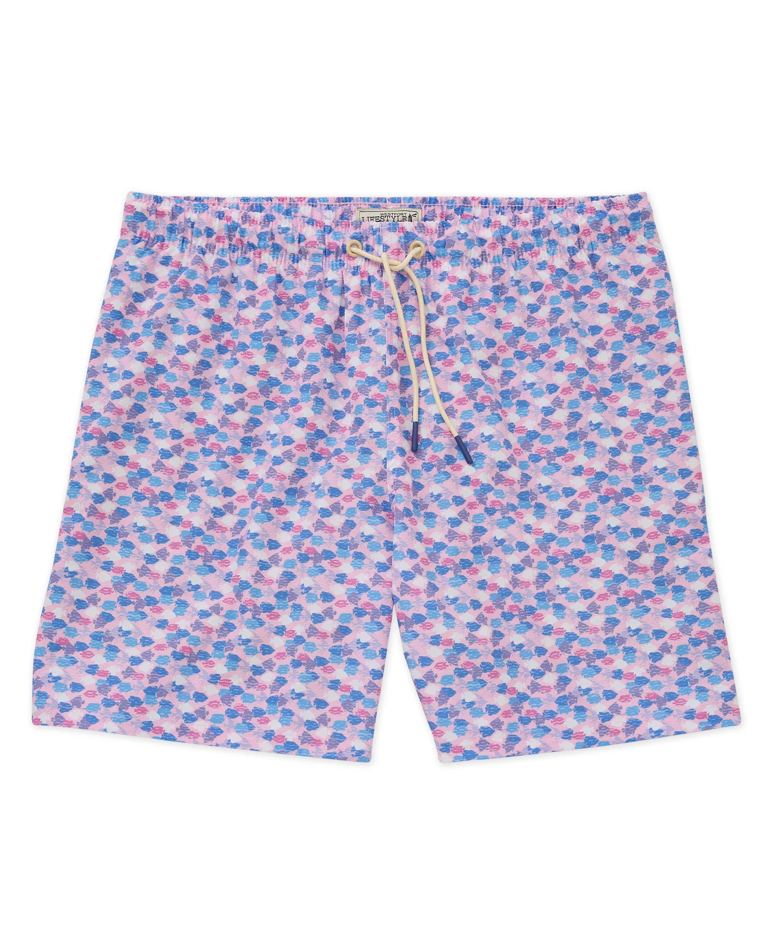 Westport Lifestyle Guppies Print Stretch Swim Trunks