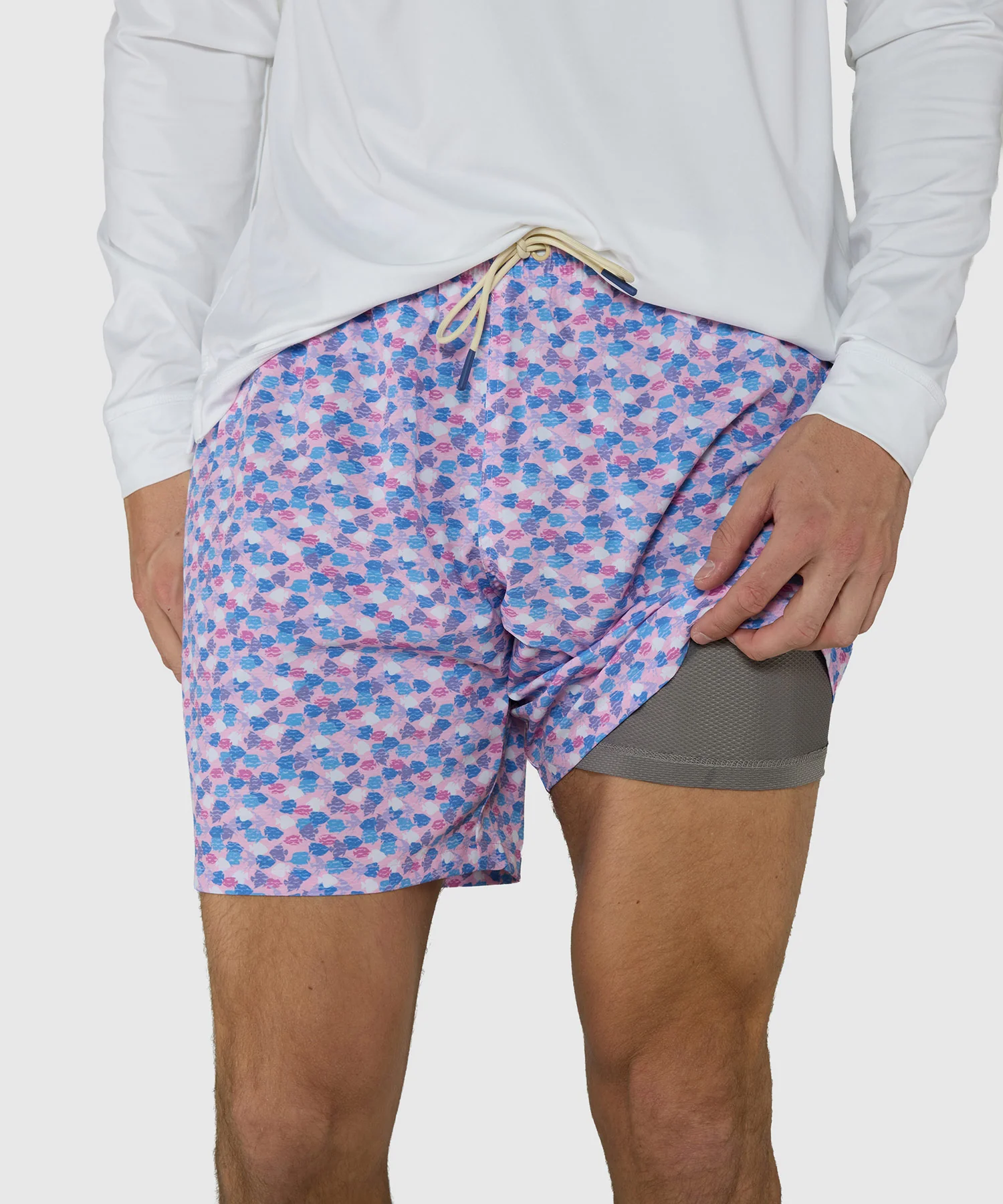 Westport Lifestyle Guppies Print Stretch Swim Trunks - Image 5