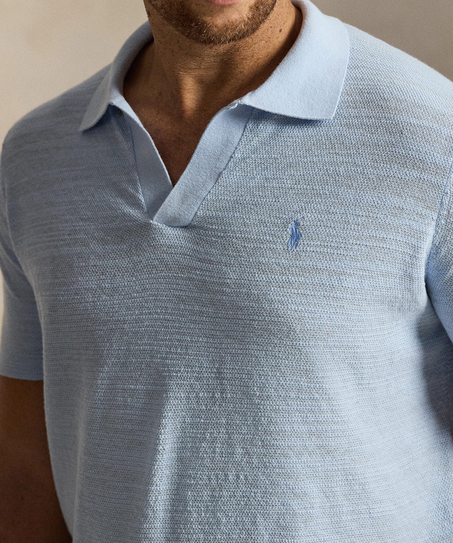 Polo Ralph Lauren Short Sleeve Cotton Linen Polo Sweater - Image 5