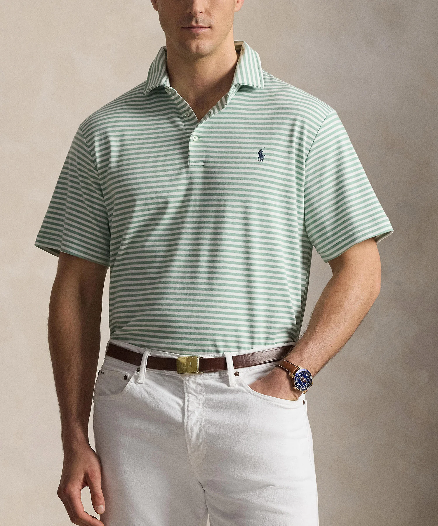 Polo Ralph Lauren Short Sleeve Soft Touch Cotton Stripe Polo - Image 2