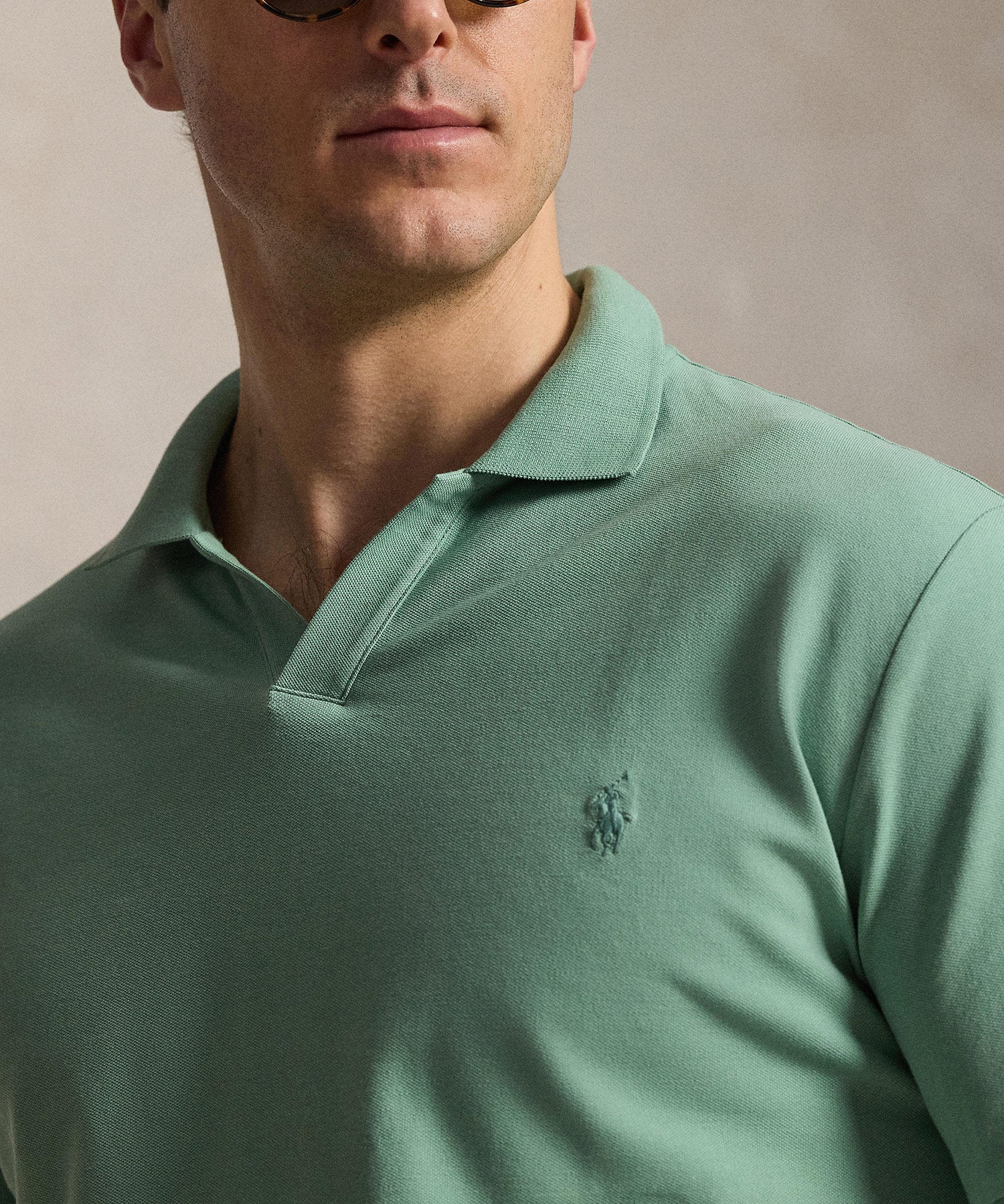 Polo Ralph Lauren Short Sleeve Stretch Mesh Johnny Collar Shirt - Image 10