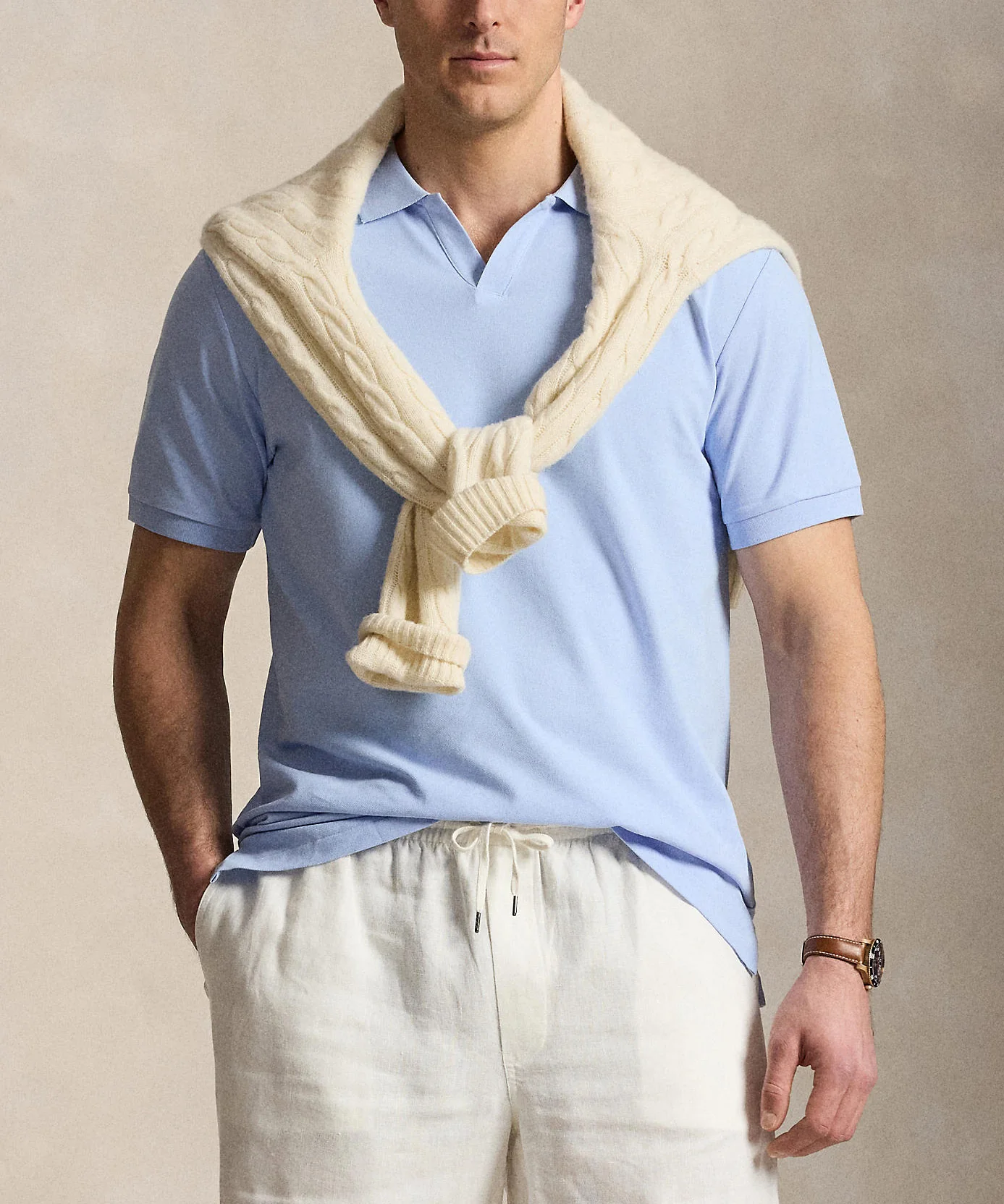Polo Ralph Lauren Short Sleeve Stretch Mesh Johnny Collar Shirt - Image 17