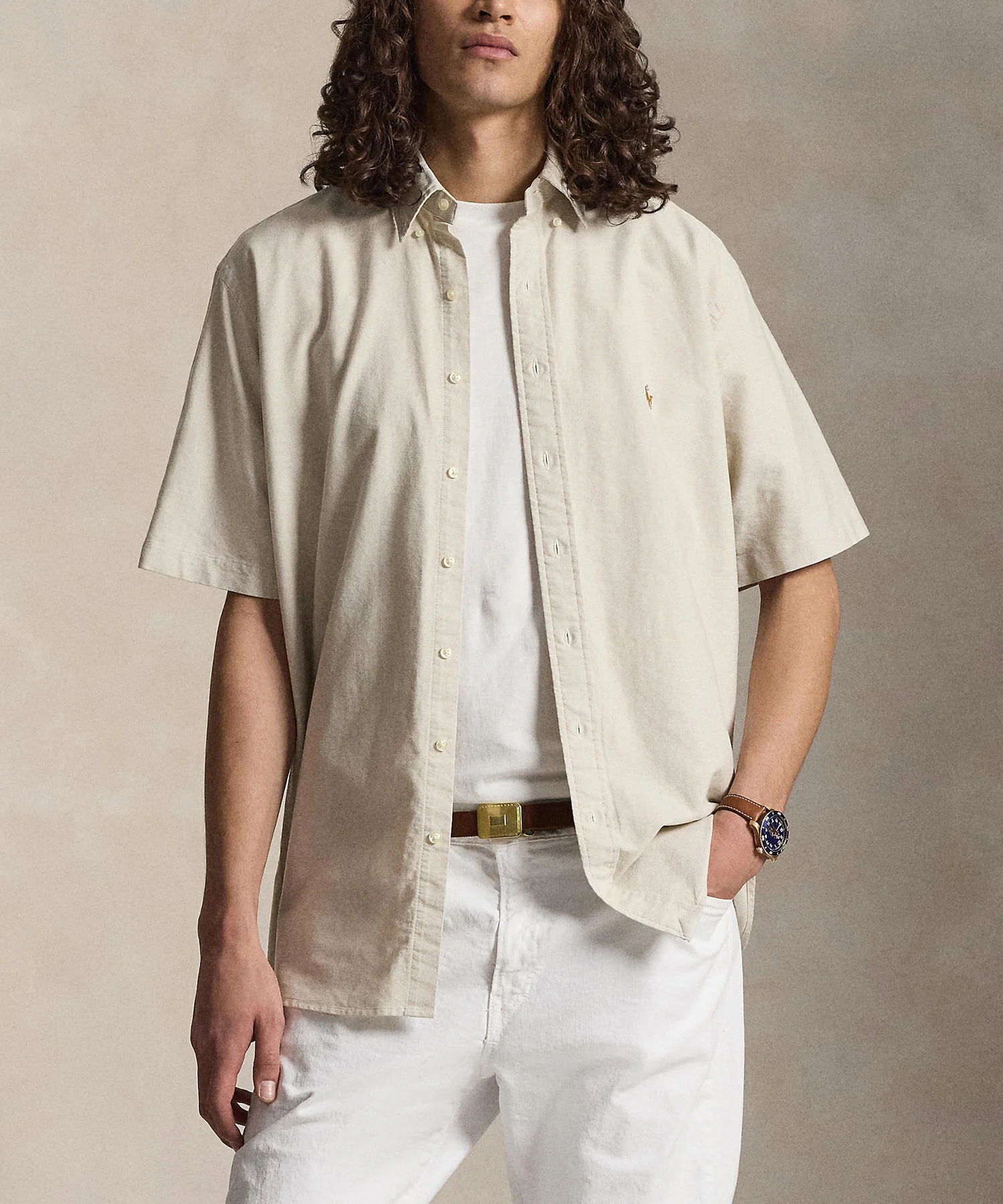 Polo Ralph Lauren Short Sleeve Solid Oxford Sport Shirt - Image 9