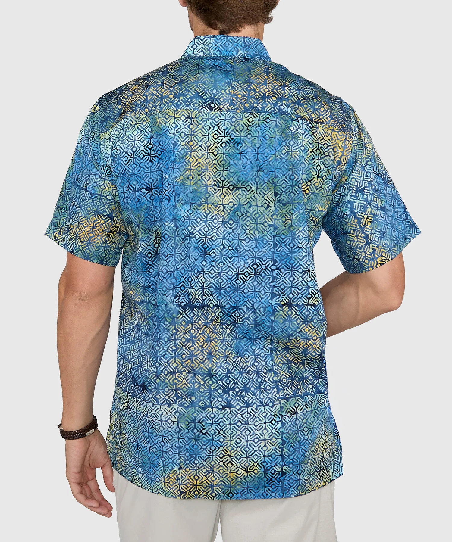 Westport Black Short Sleeve Batik Print Camp Shirt - Image 5