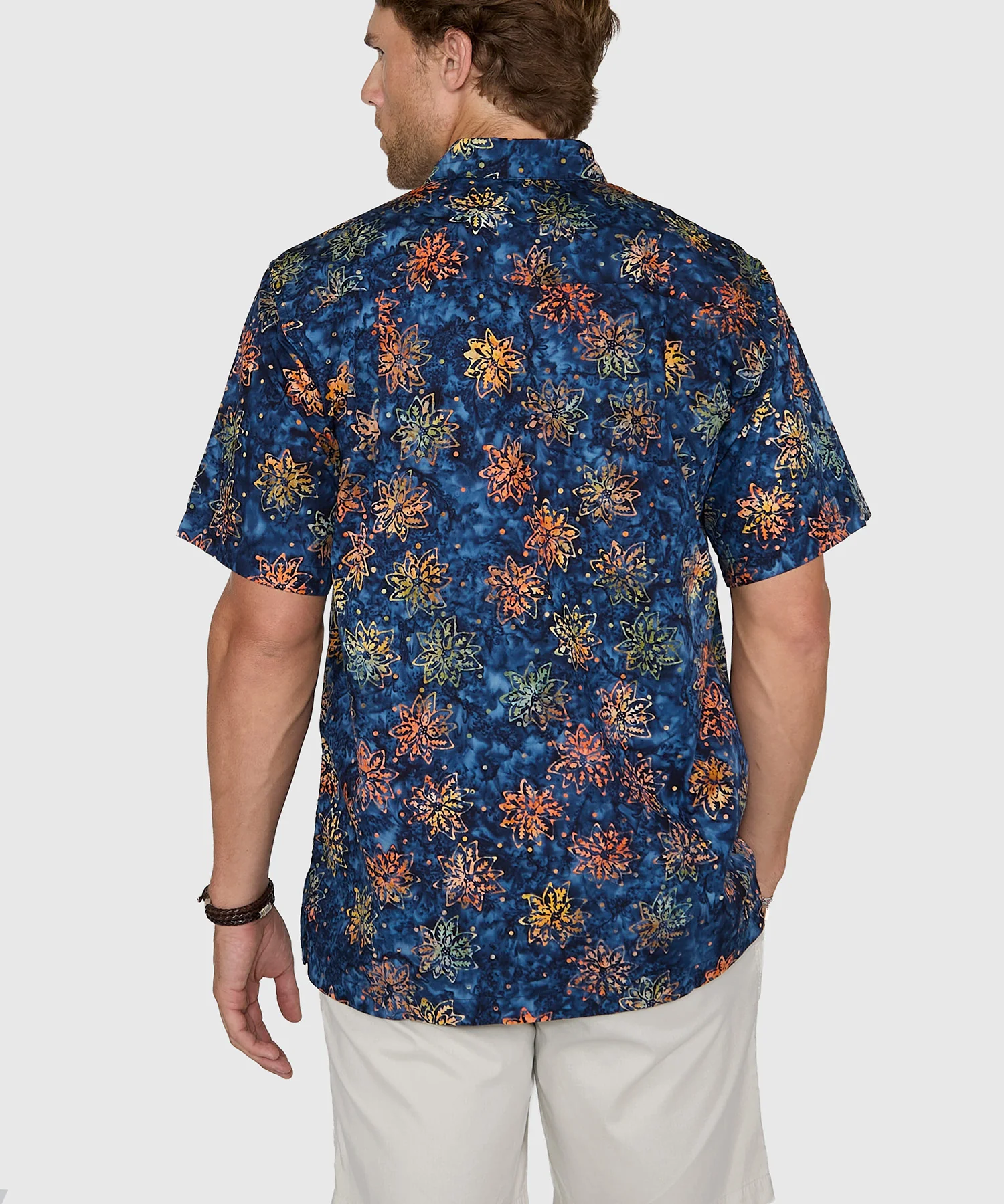 Westport Black Short Sleeve Batik Print Camp Shirt - Image 5