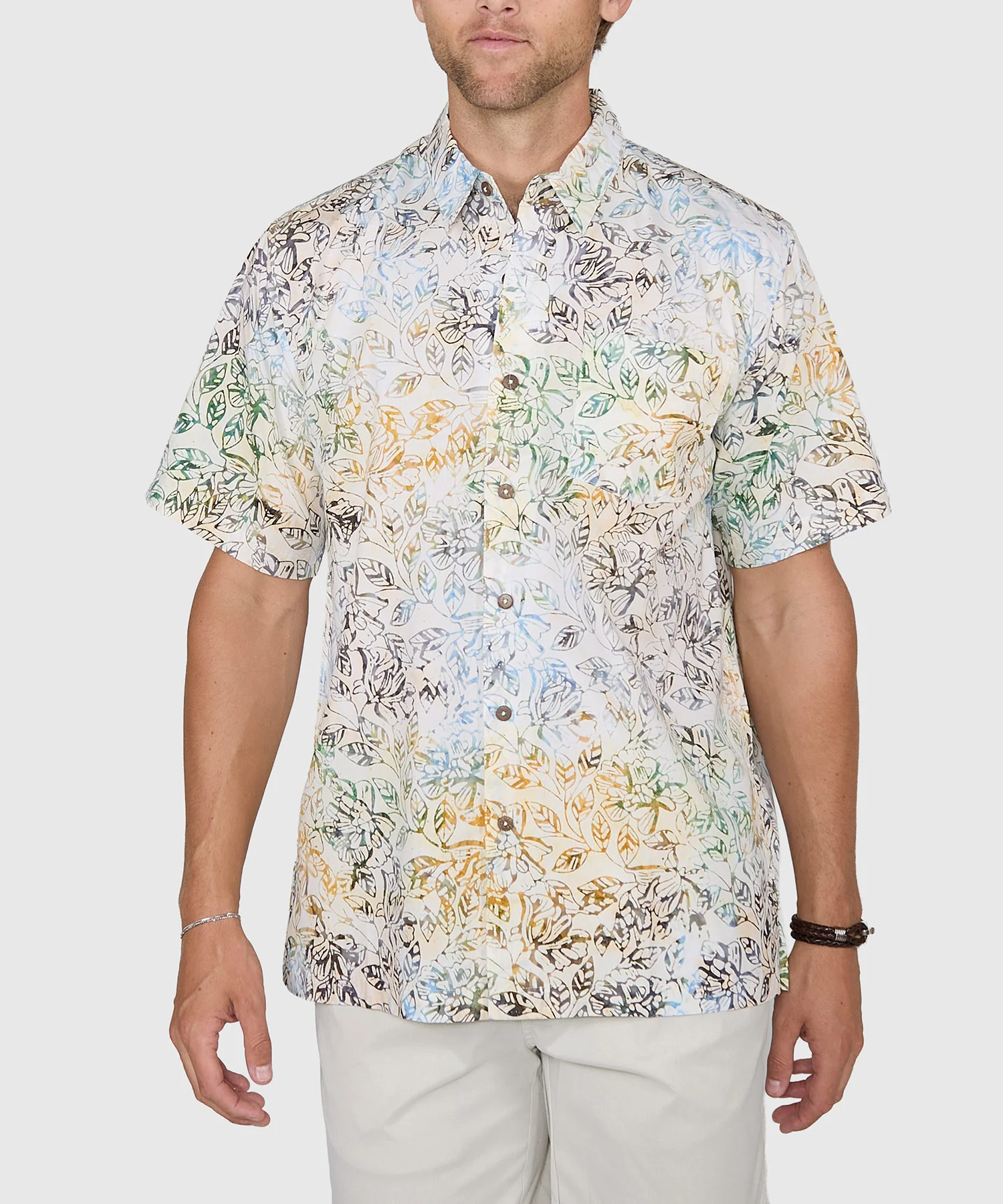 Westport Black Short Sleeve Batik Print Camp Shirt - Image 2