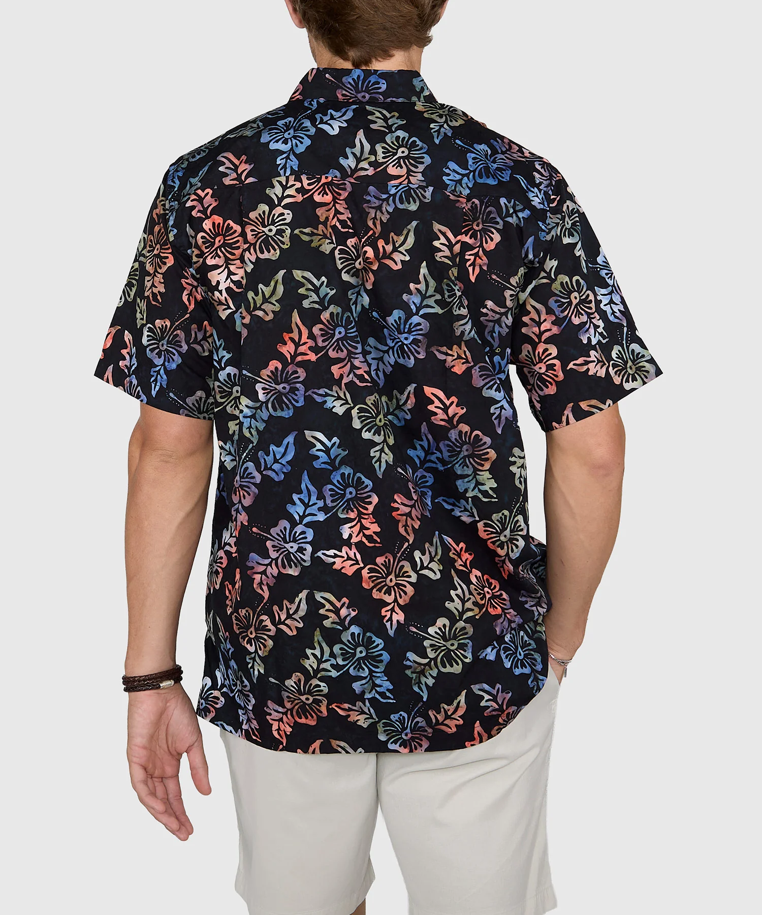 Westport Black Short Sleeve Batik Print Camp Shirt - Image 5