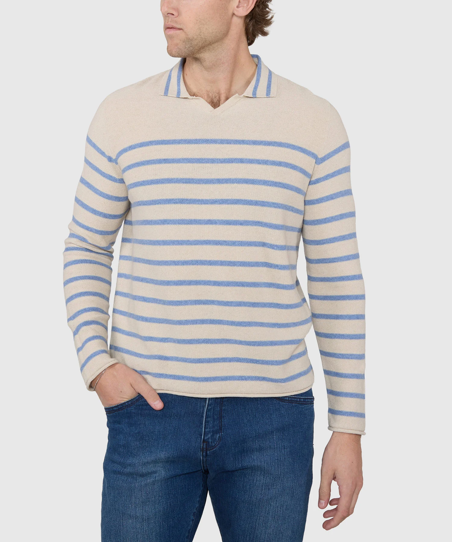 Westport Black Aruba Linen Blend V-Neck Polo - Image 10