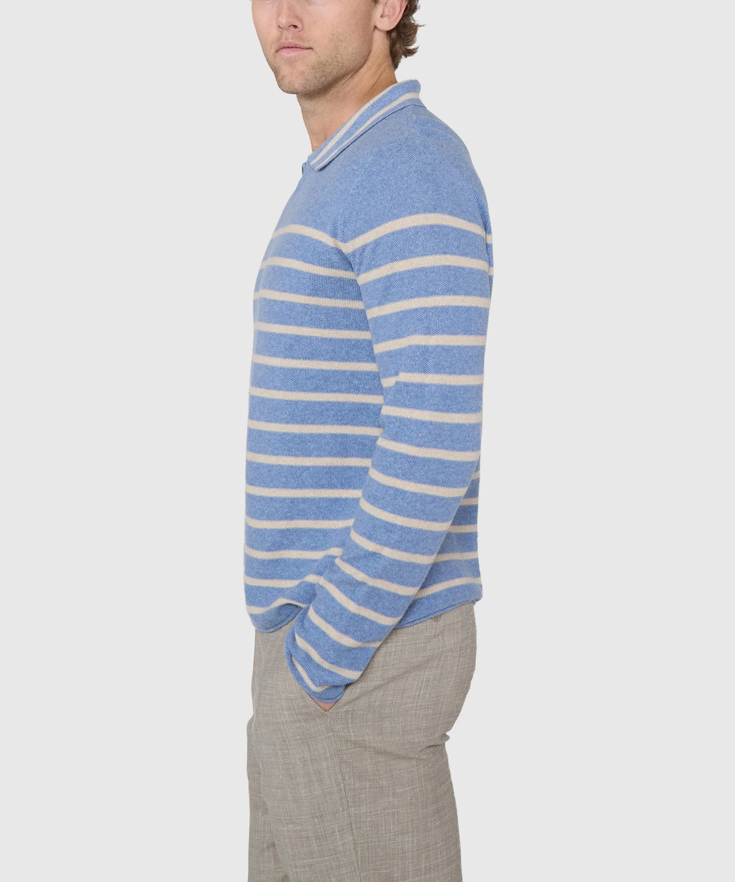 Westport Black Aruba Linen Blend V-Neck Polo - Image 6