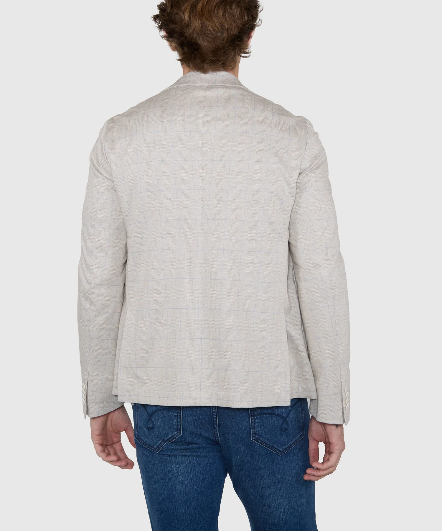 Westport Black Prince of Wales Plaid Knit Blazer - Image 4