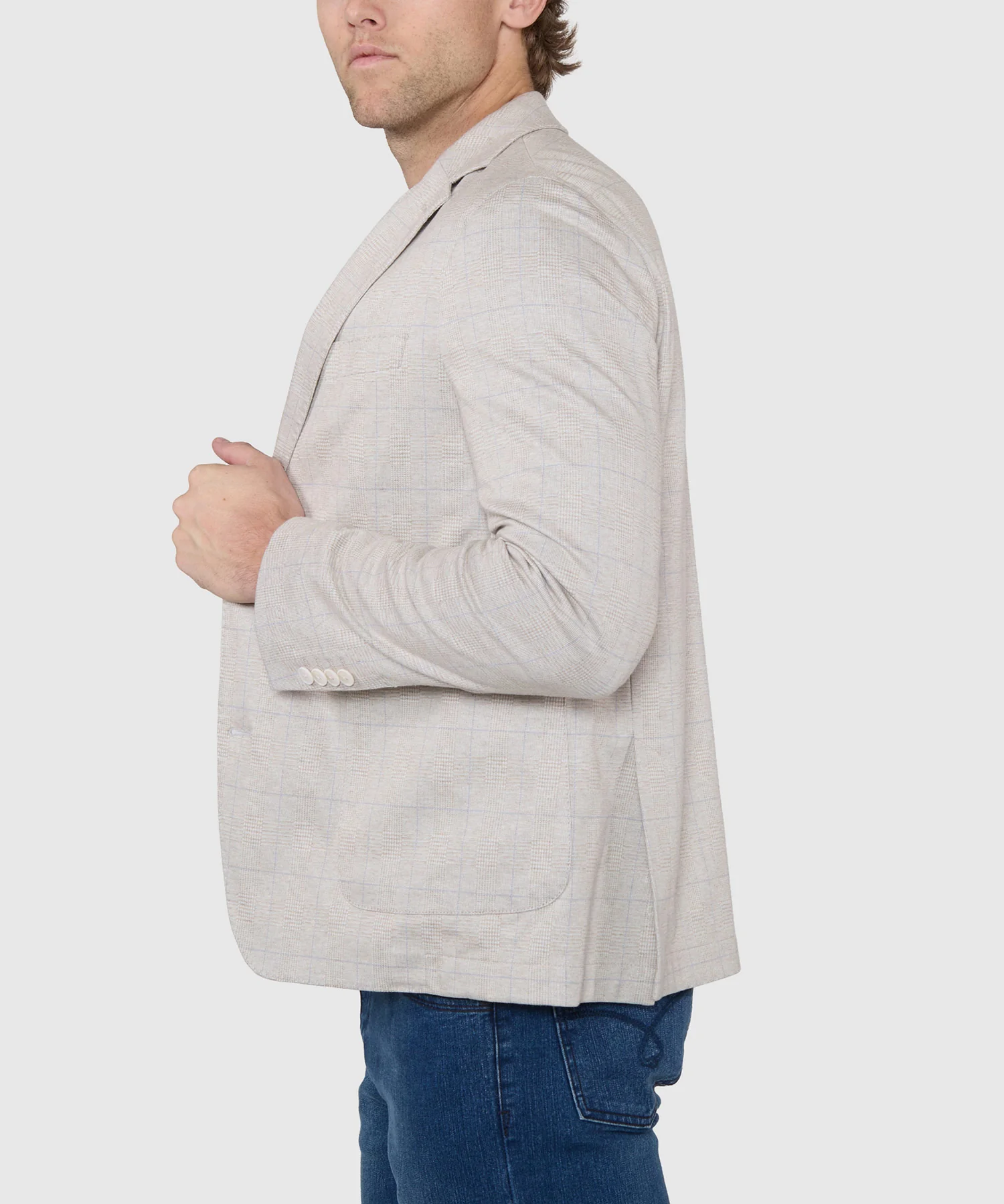 Westport Black Prince of Wales Plaid Knit Blazer - Image 5