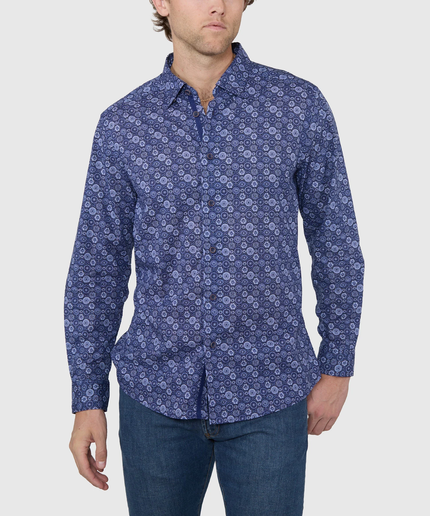 Westport Black Long Sleeve Print Sport Shirt - Image 2