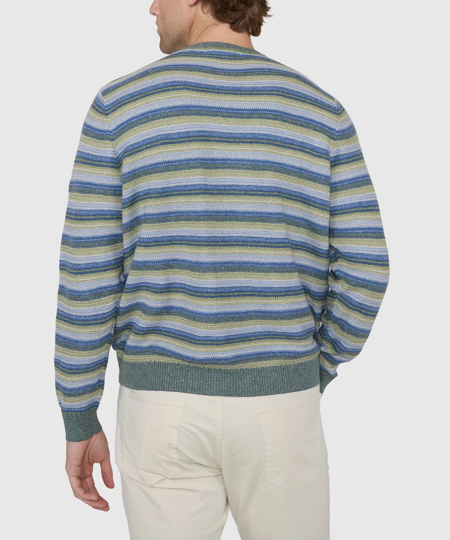 Westport Black Textured Stripe Crew Sweater - Image 4