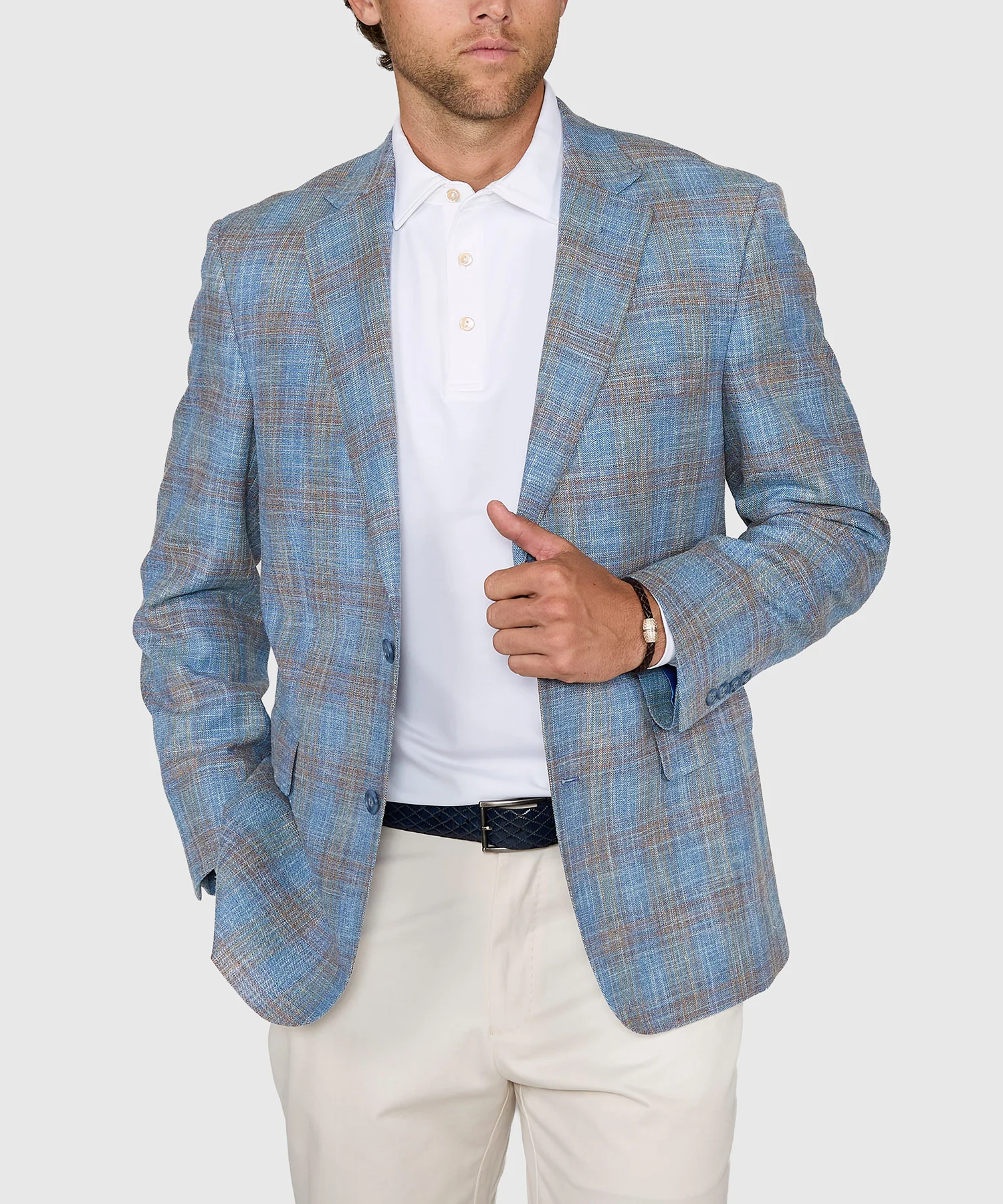 Westport Black Two-Button Side Vent Plaid Sport Coat - Image 2