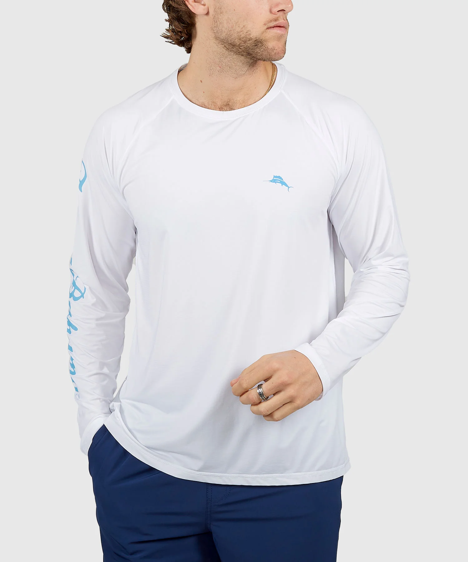 Tommy Bahama Chill Time Bay Long Sleeve Crew Neck Rash Guard Shirt - Image 3