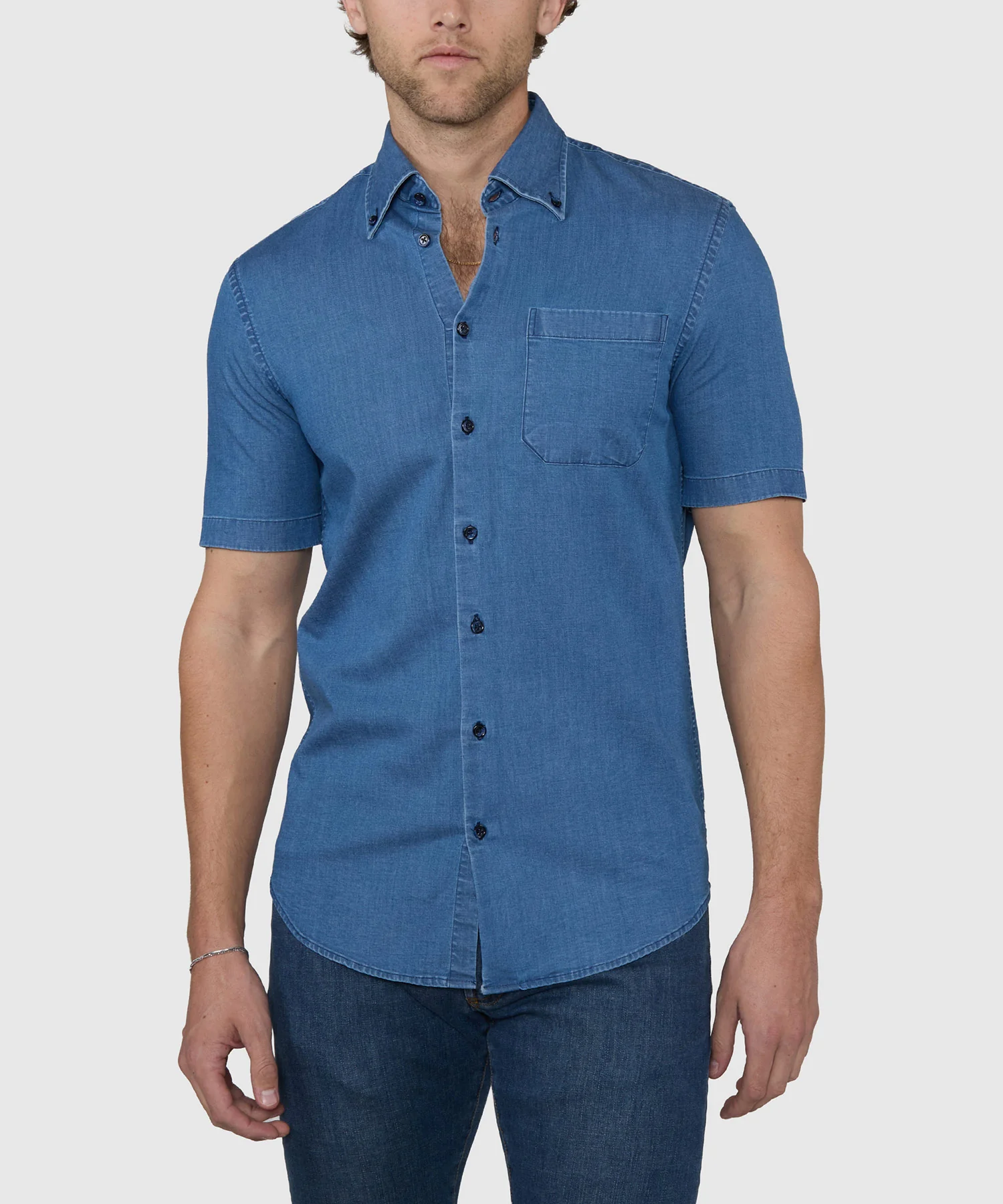 Westport Lifestyle Short Sleeve Washed Out Plaid Sport Shirt - Image 2