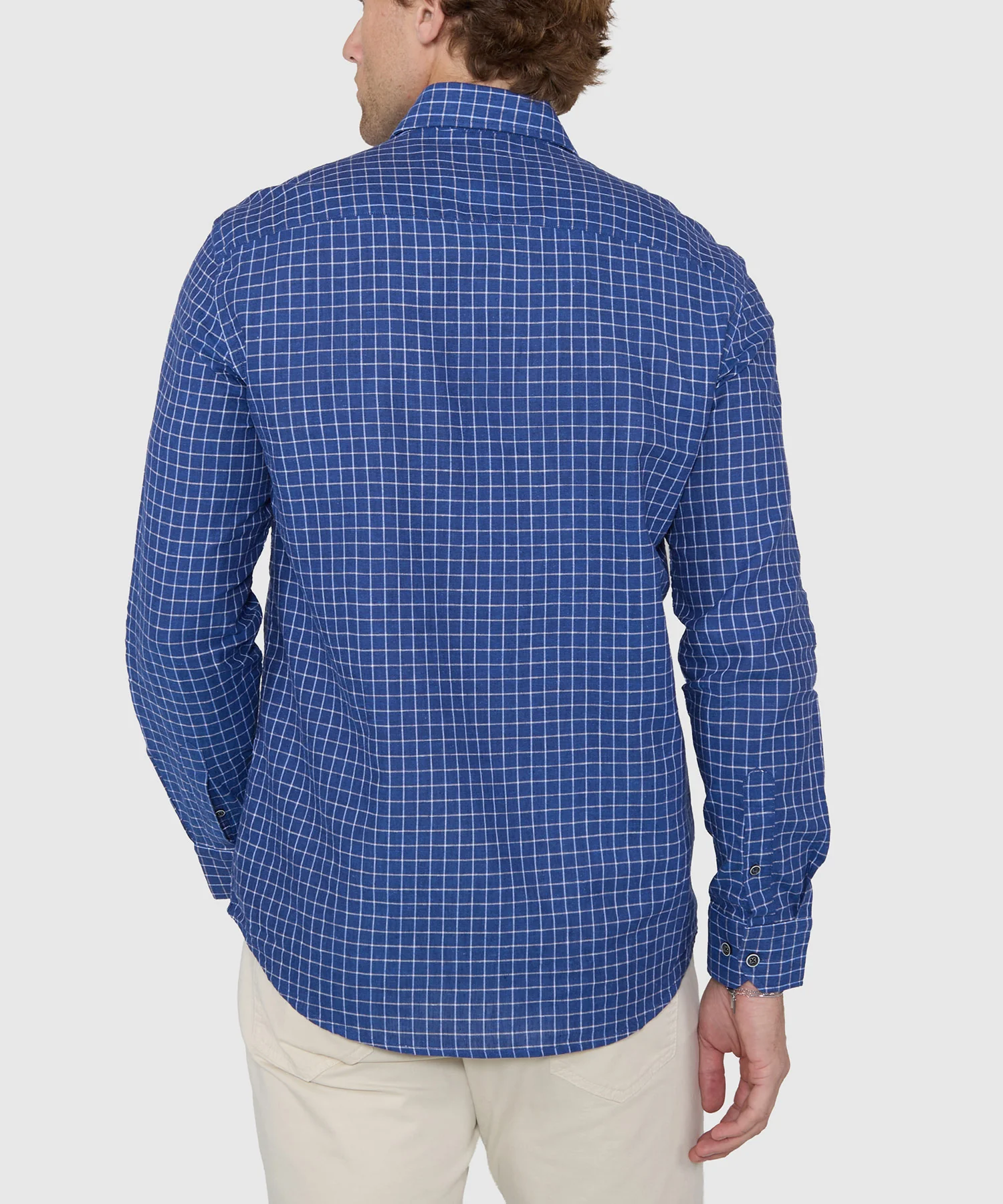 Westport Black Long Sleeve Button-Down Collar Linen Cotton Sport Shirt - Image 4