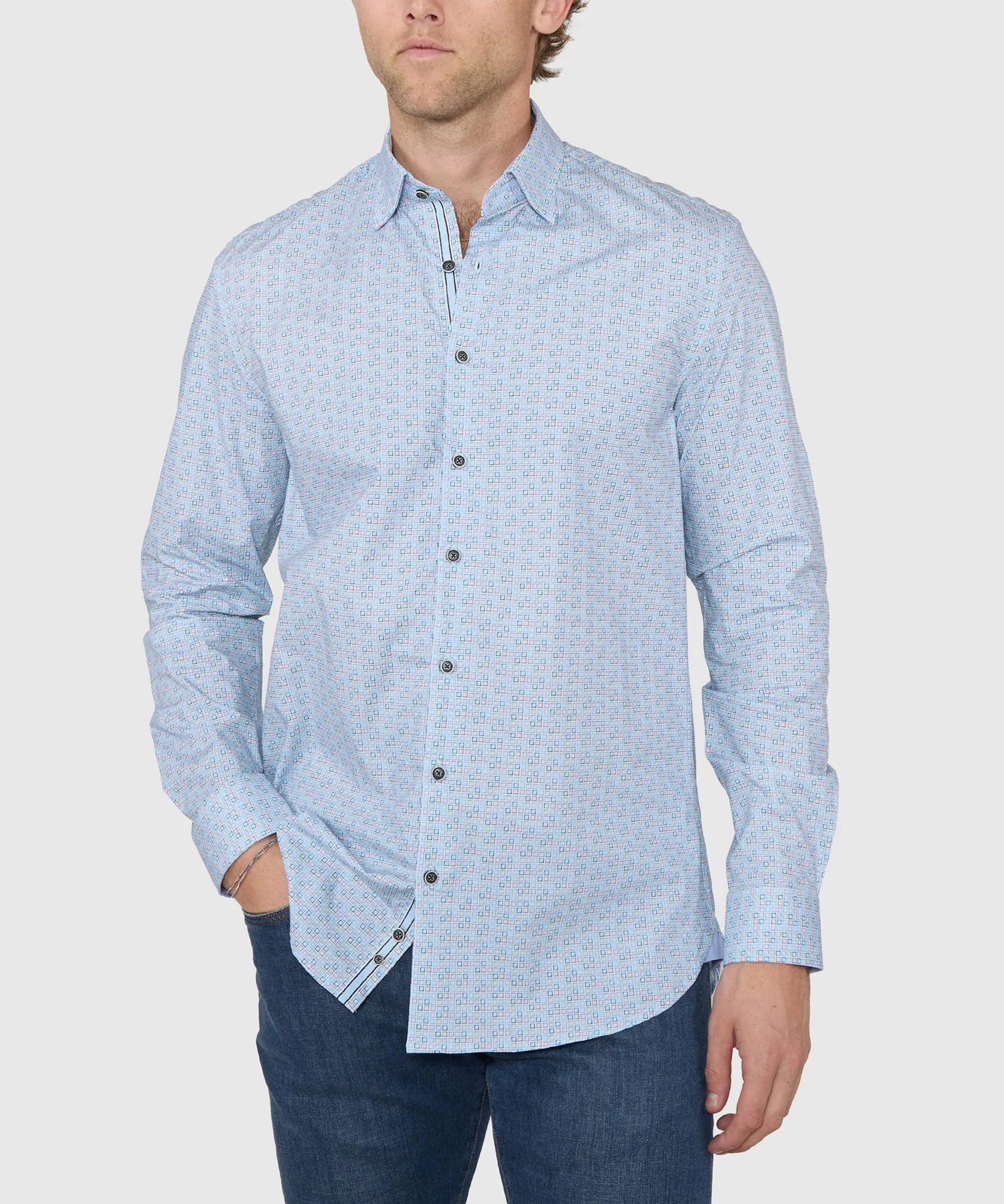Westport Black Long Sleeve Print Sport Shirt - Image 2