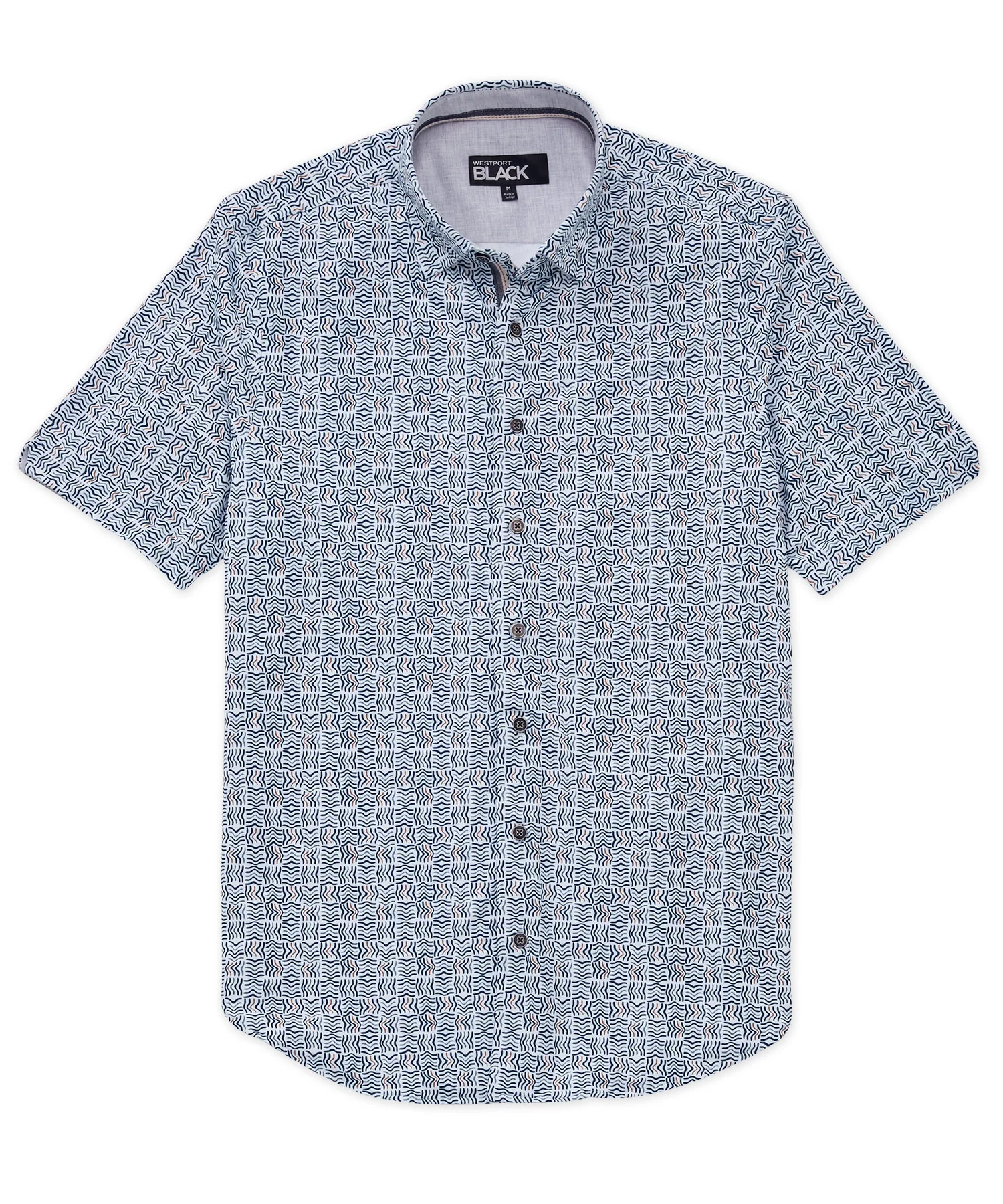 Westport Black Short Sleeve Printed Sport Shirt