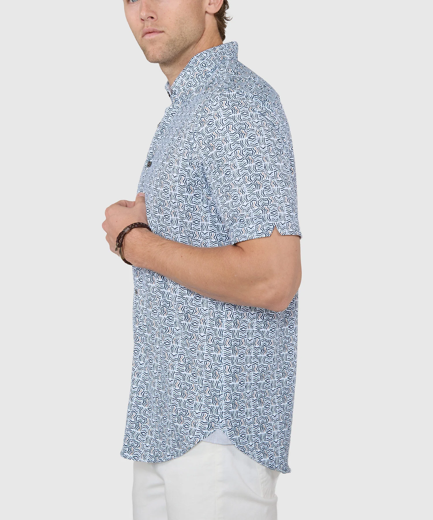 Westport Black Short Sleeve Printed Sport Shirt - Image 3