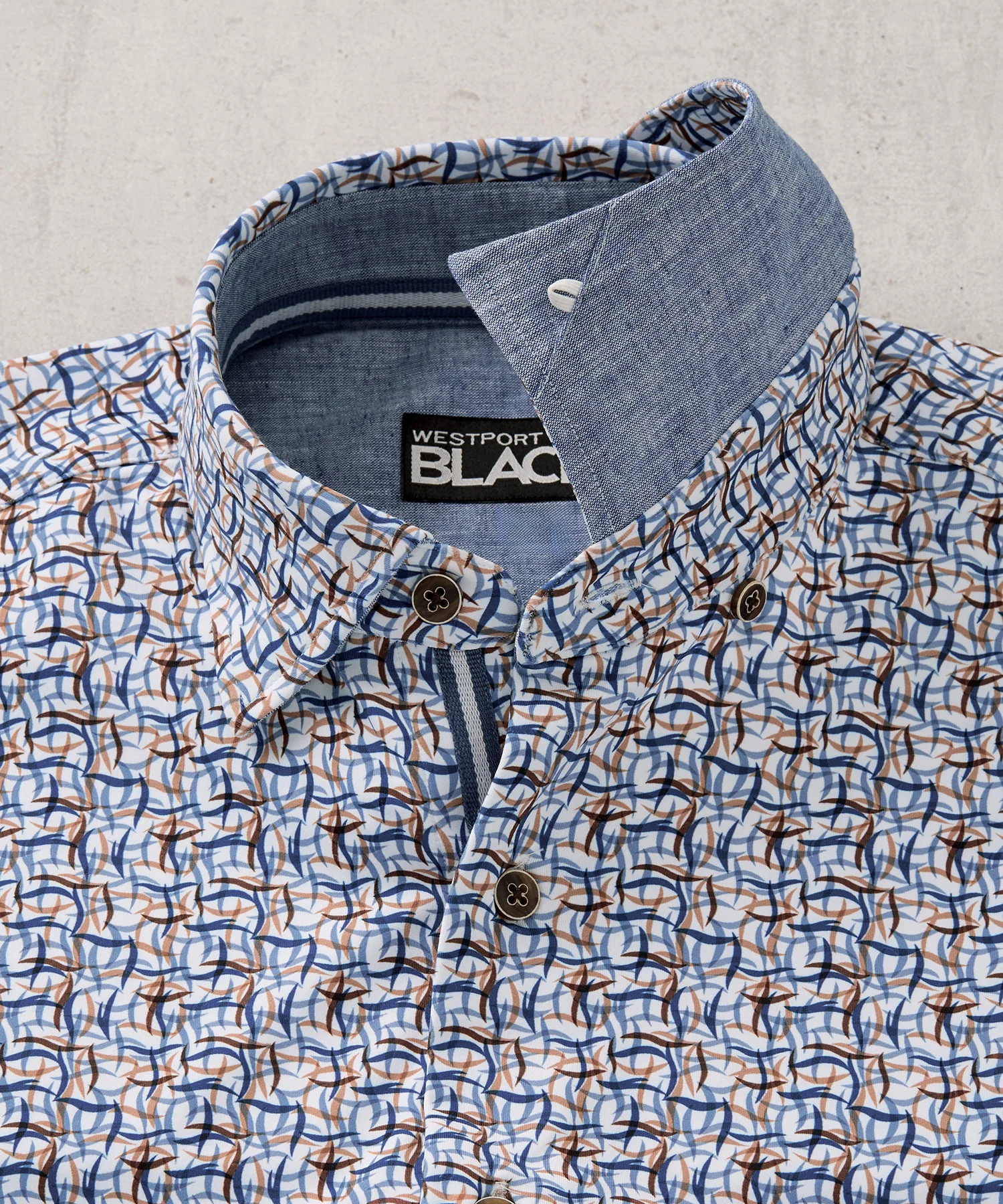 Westport Black Short Sleeve Printed Sport Shirt - Image 2