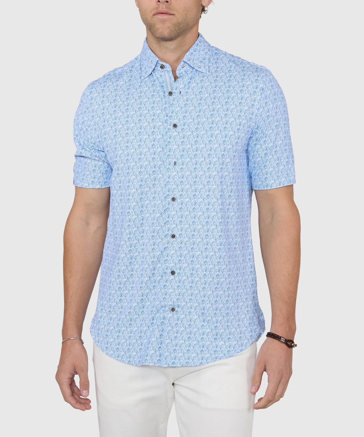 Westport Black Short Sleeve Printed Sport Shirt - Image 2