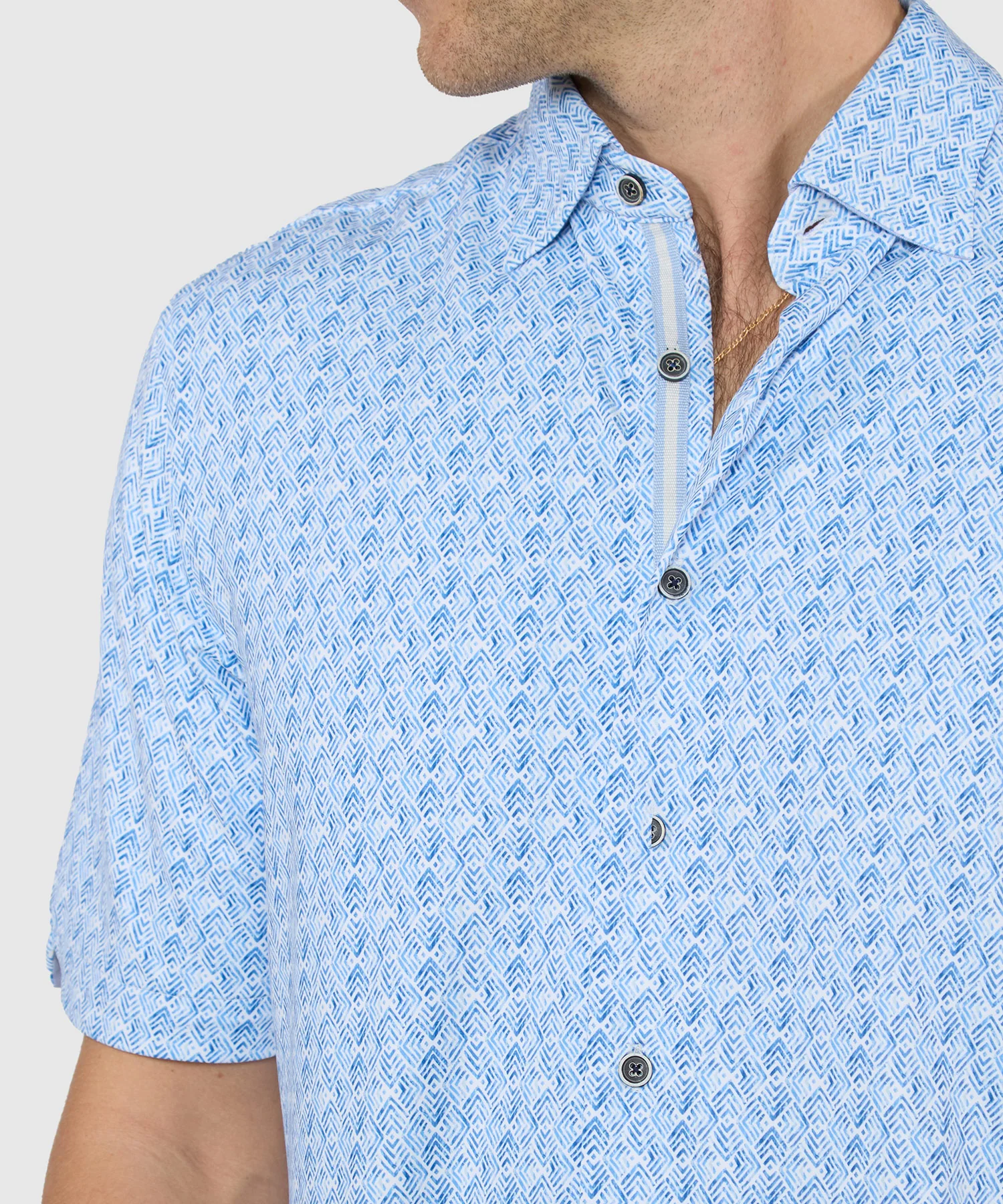 Westport Black Short Sleeve Printed Sport Shirt - Image 3