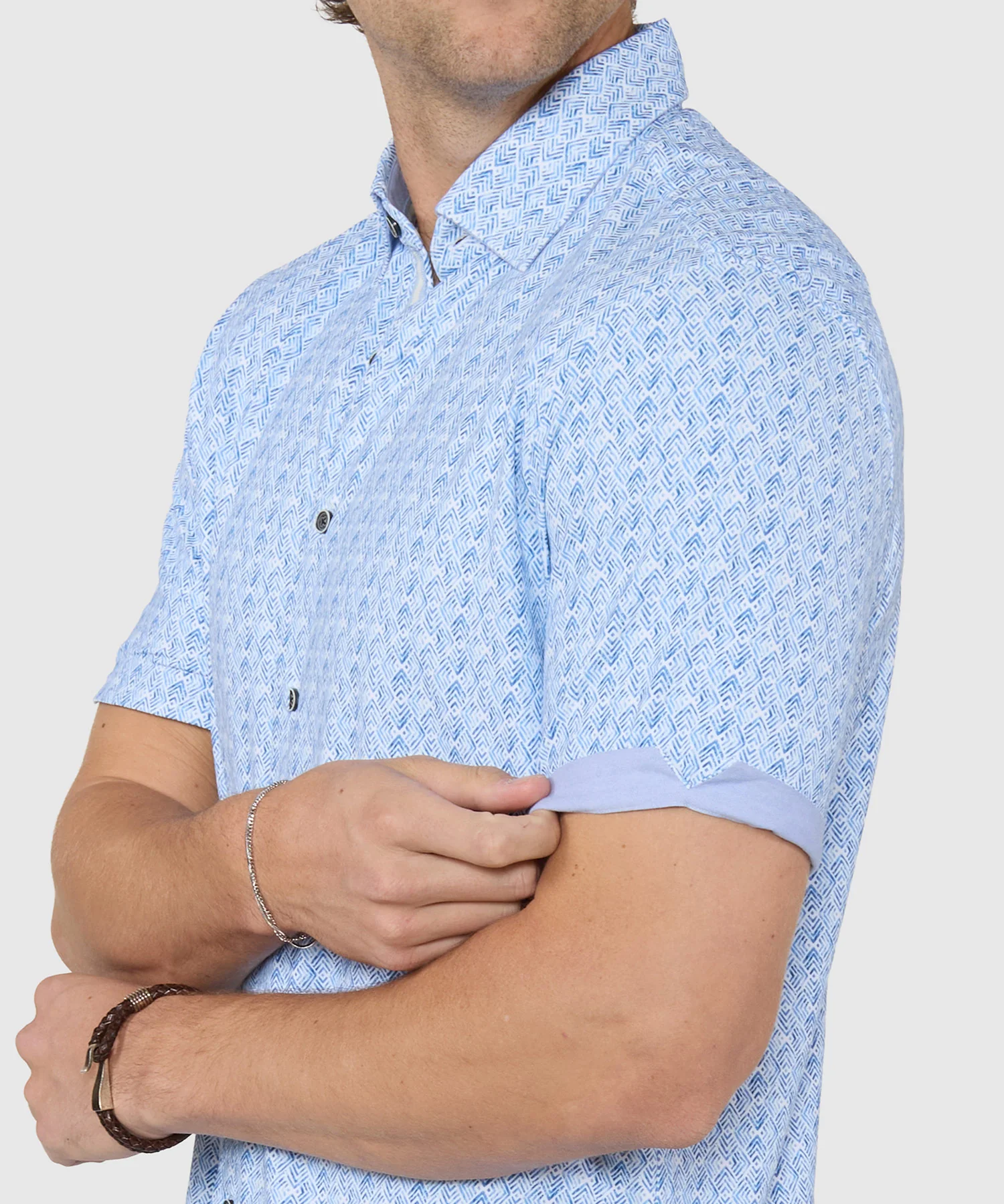 Westport Black Short Sleeve Printed Sport Shirt - Image 4