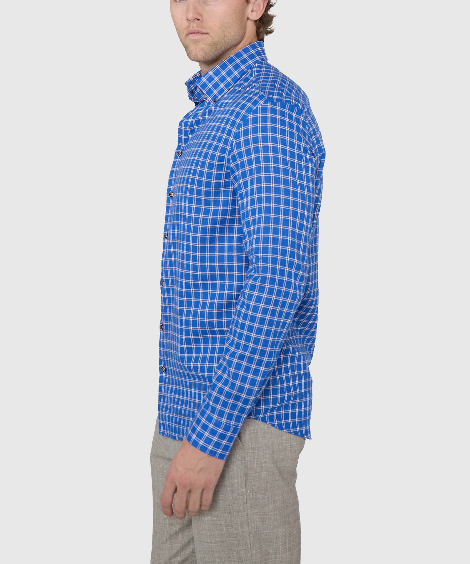 Westport Black Long Sleeve Button-Down Collar Linen-Cotton Sport Shirt - Image 4